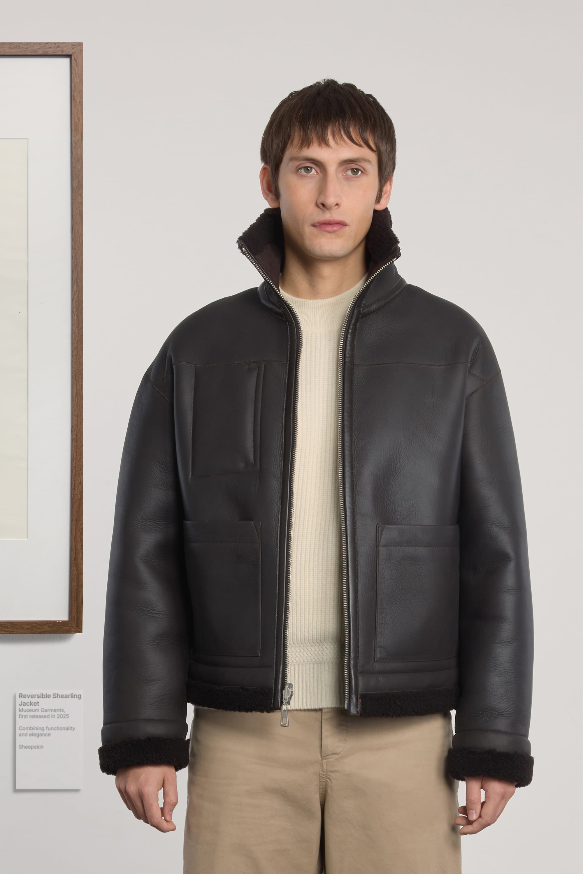 Reversible Shearling Jacket - Marron Mélangé