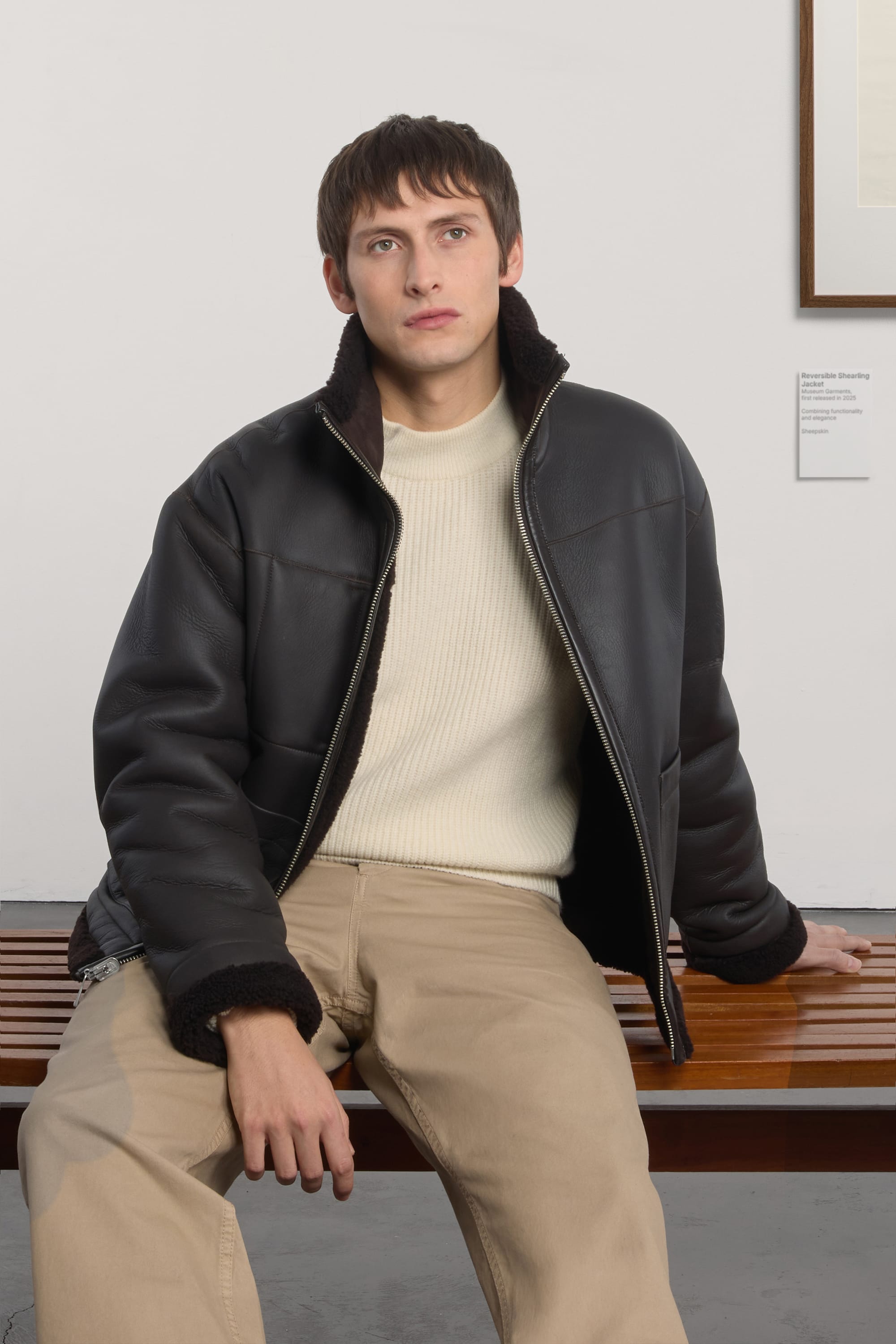 Reversible Shearling Jacket - Marron Mélangé