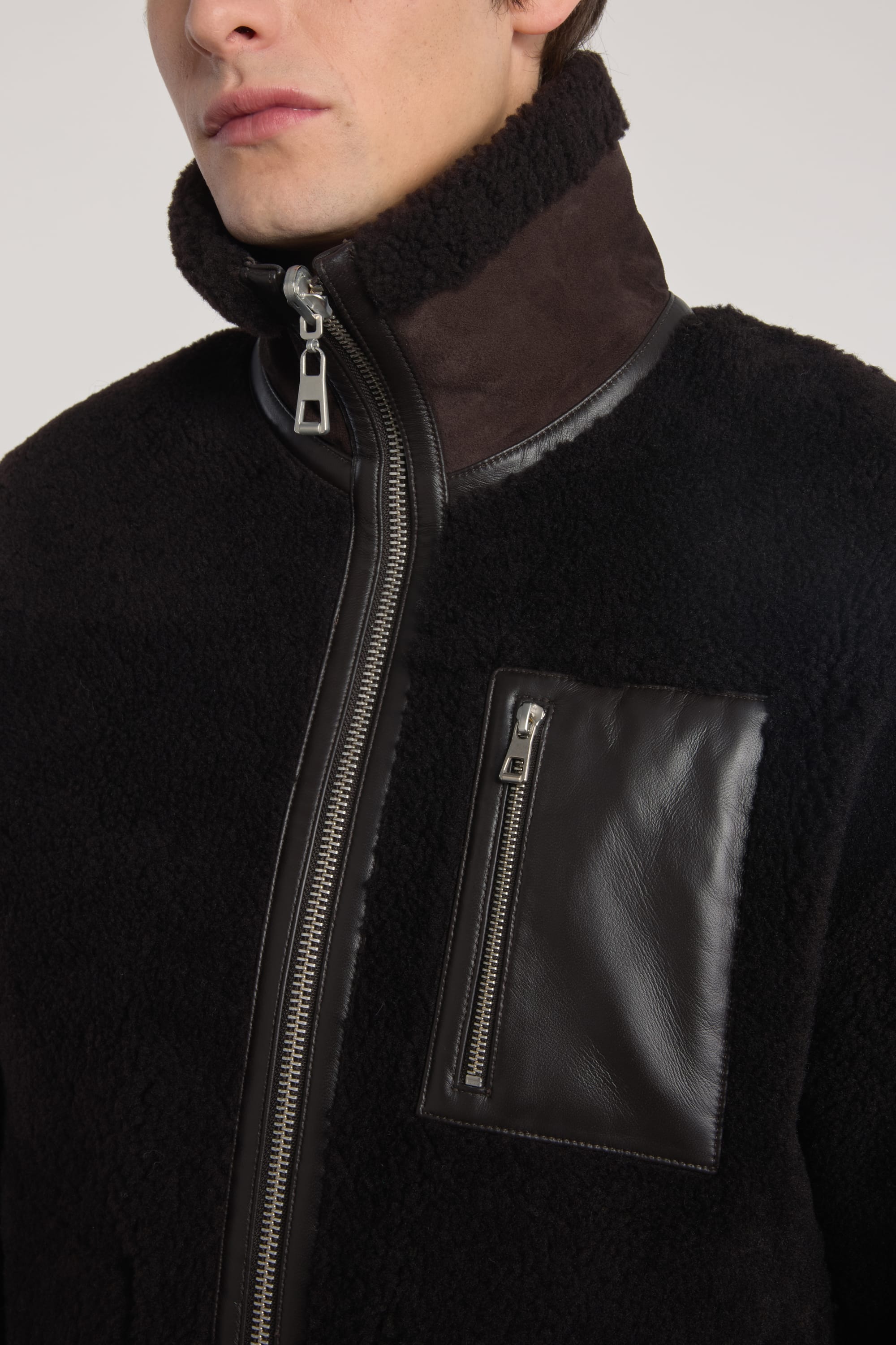 Reversible Shearling Jacket - Marron Mélangé