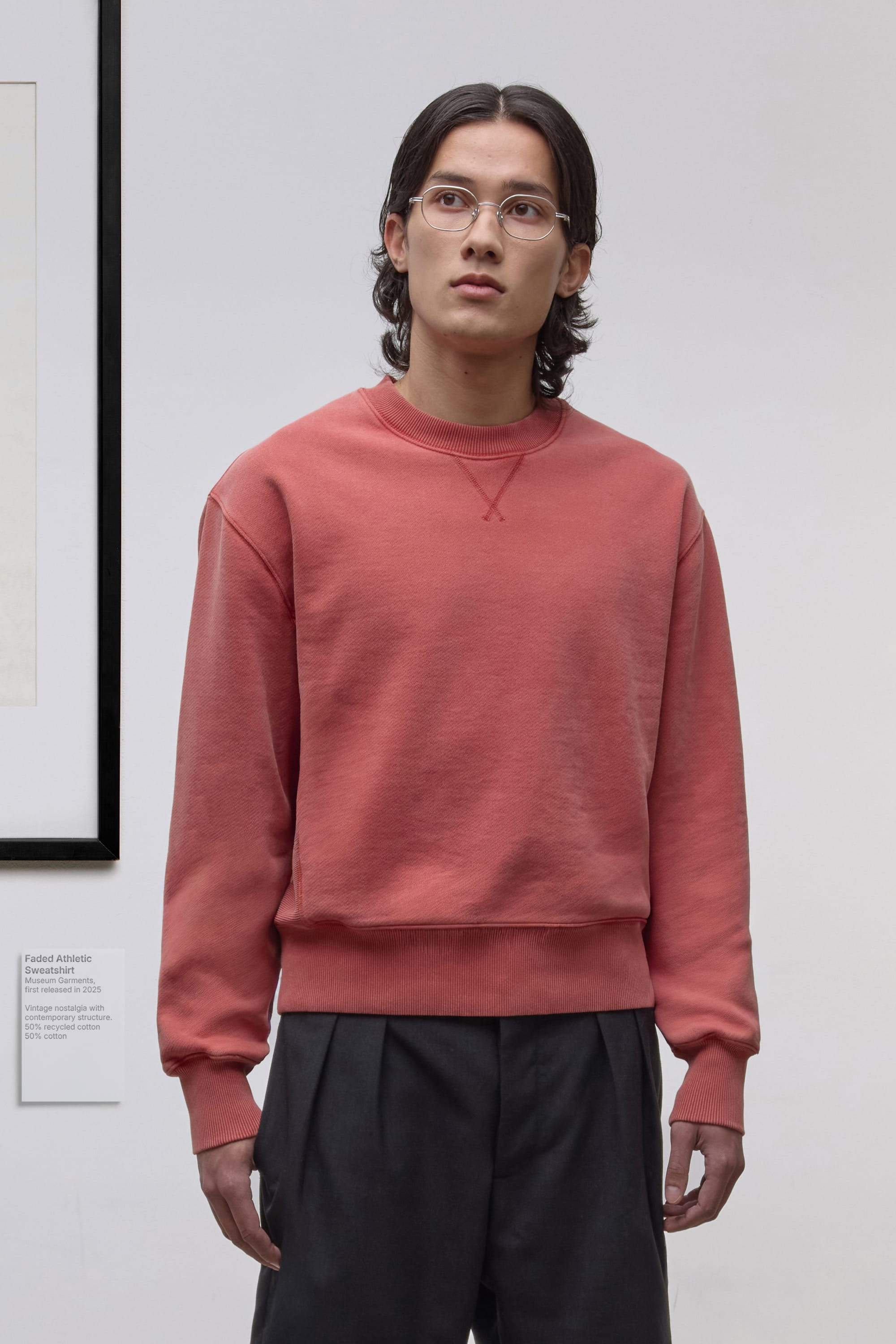 Athletic Sweatshirt - Recycled American fleece - Faded Red