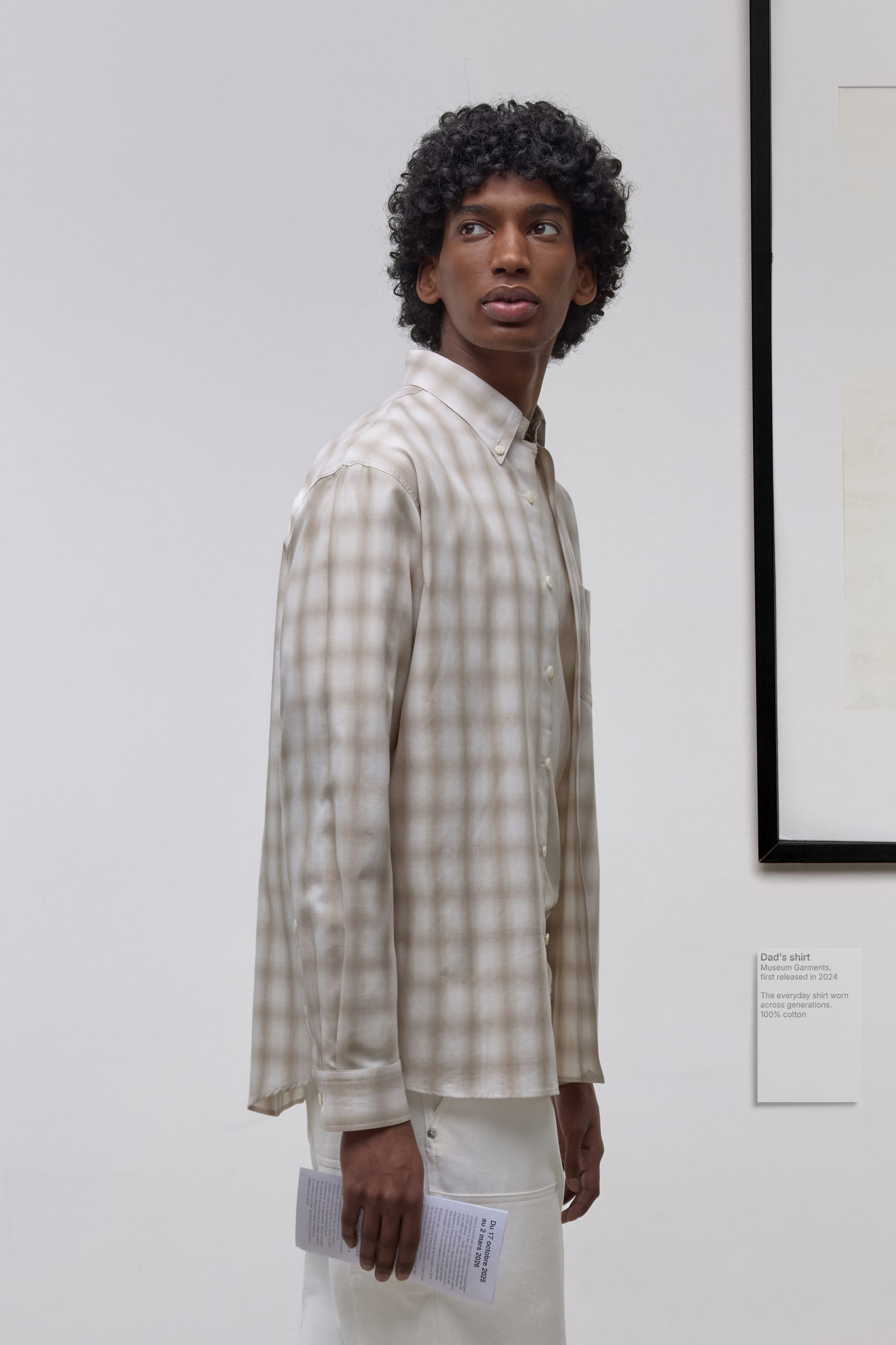 Dad's Shirt - Toile de Coton à Carreaux - Beige