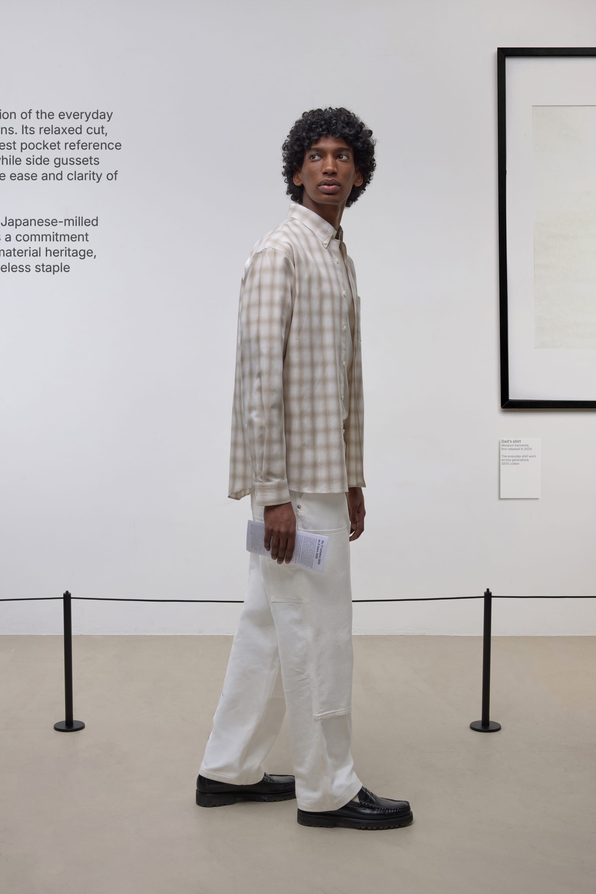 Dad's Shirt - Toile de Coton à Carreaux - Beige