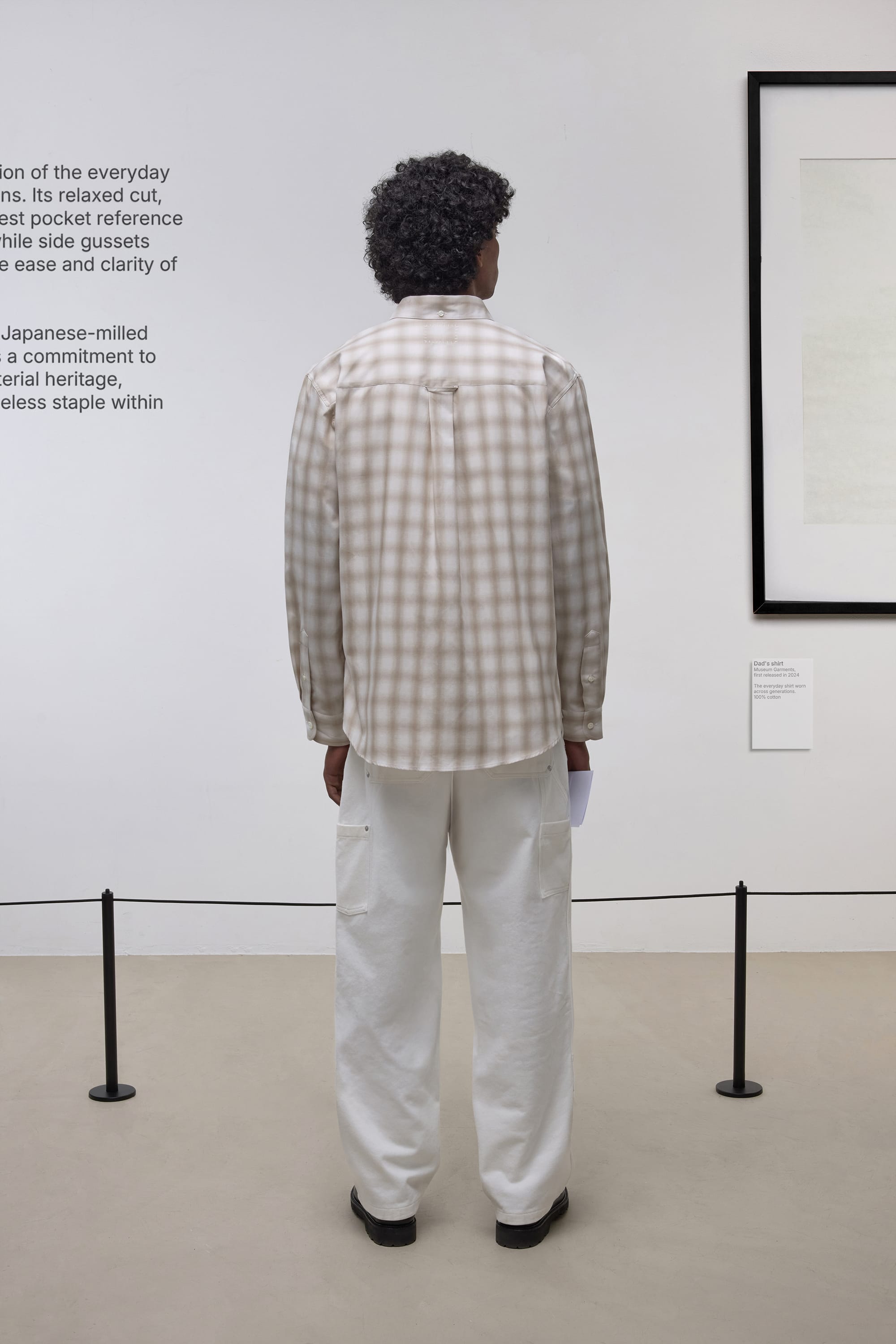 Dad's Shirt - Toile de Coton à Carreaux - Beige