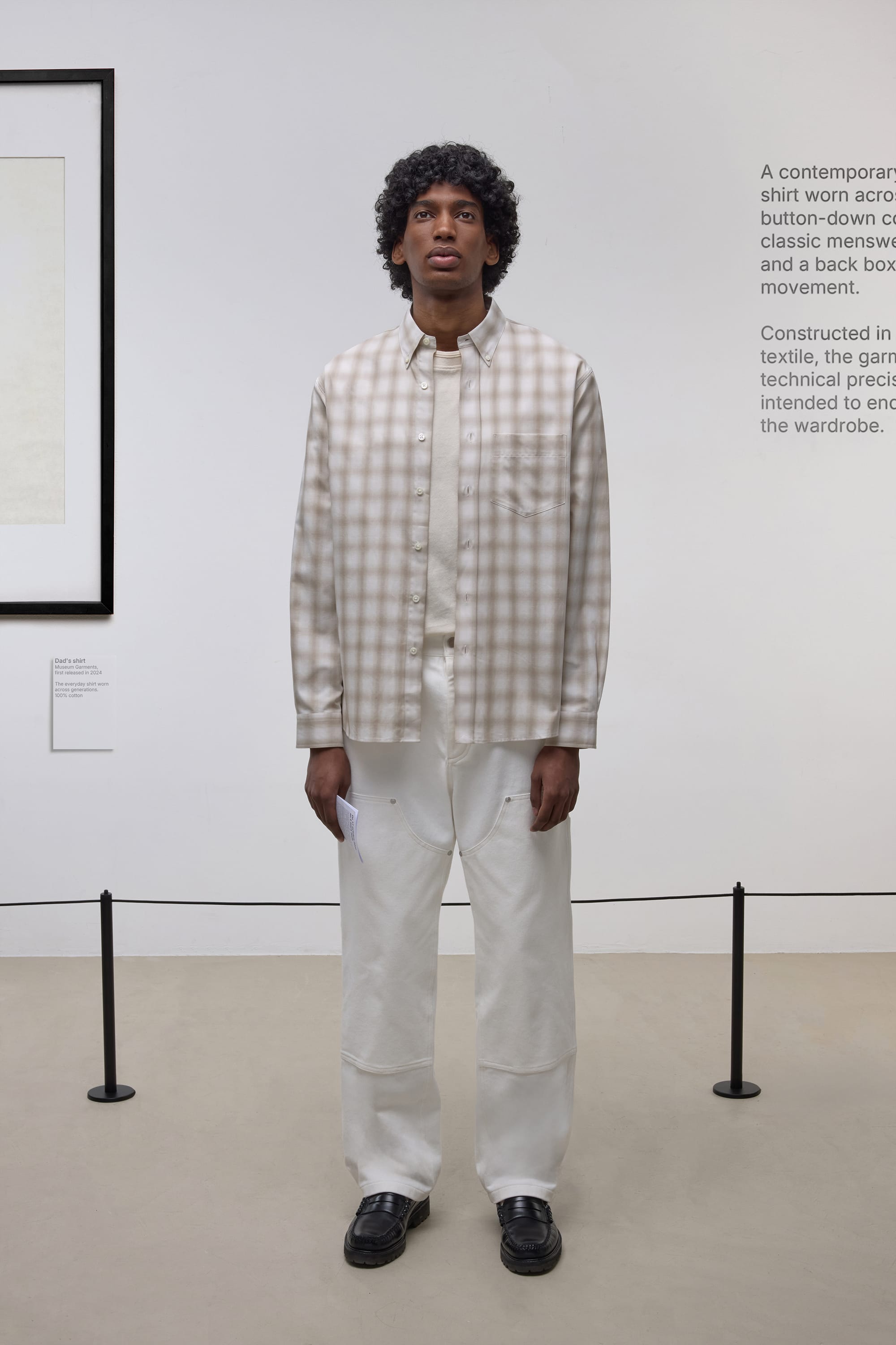 Dad's Shirt - Toile de Coton à Carreaux - Beige