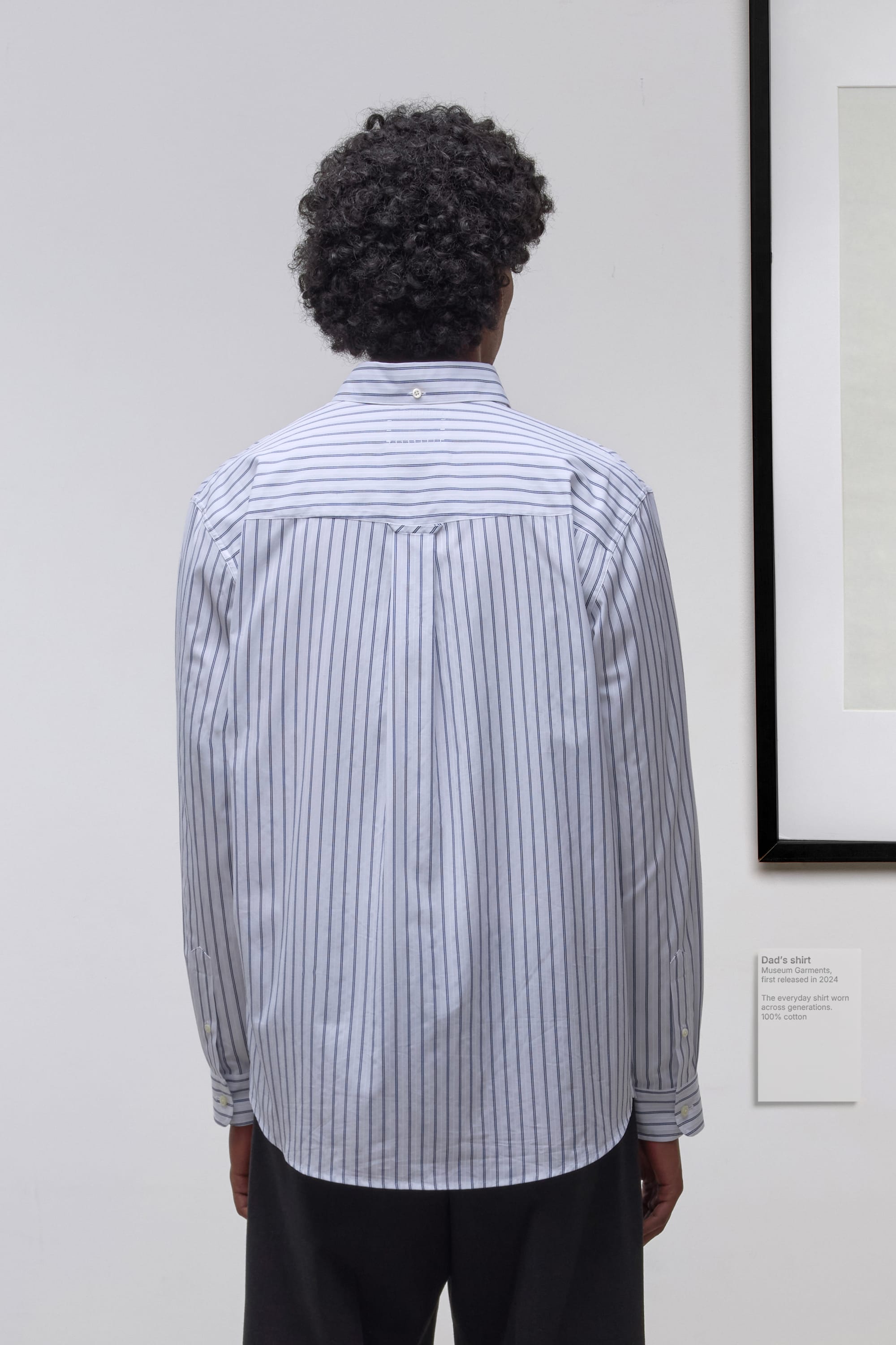 Dad's shirt - Cotton Egyptien à rayures - Bleu/Blanc