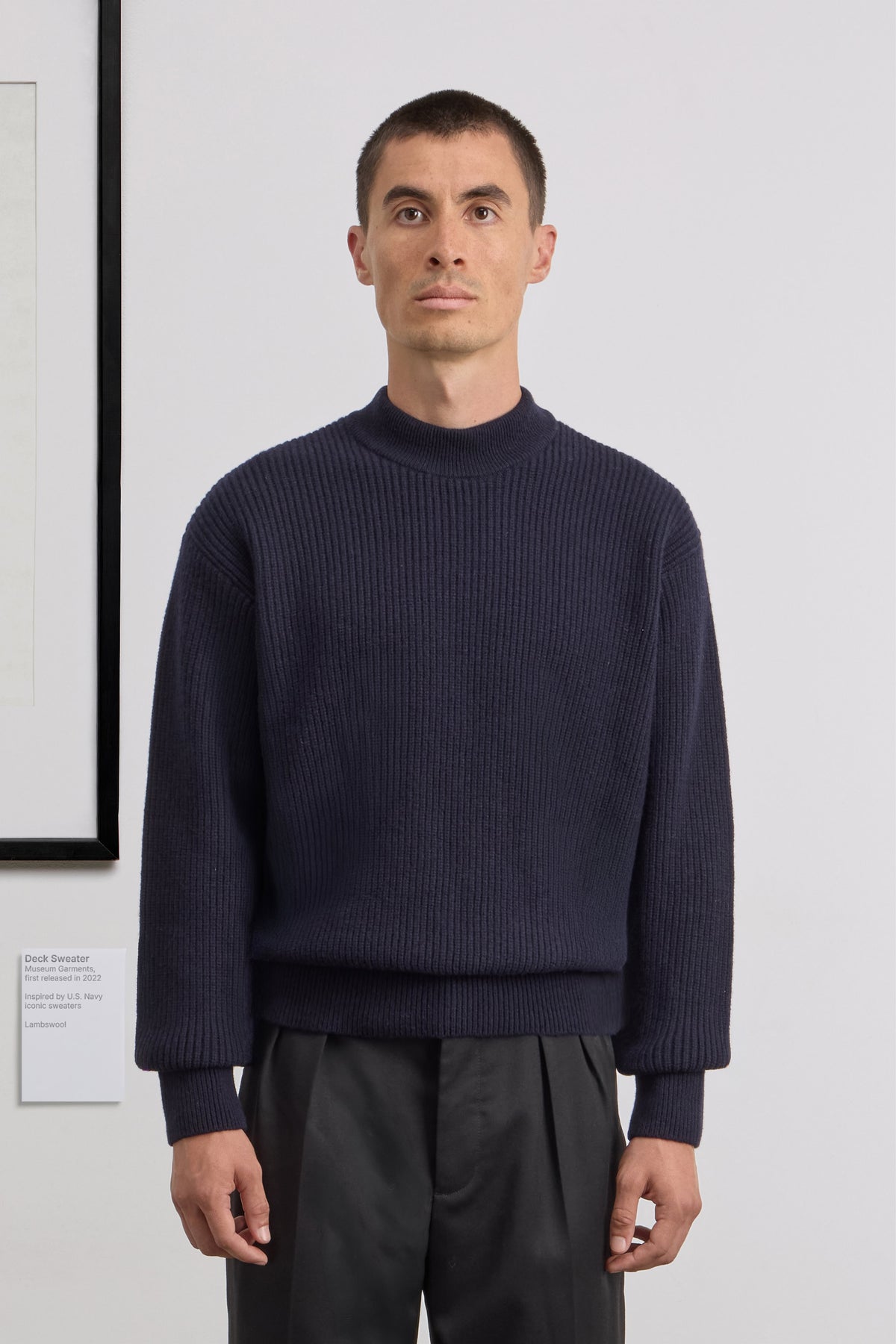 Deck Sweater - Laine d'agneau - Bleu Marine