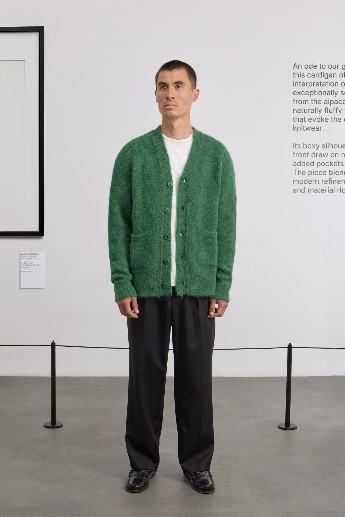 Alpaca Cardigan - Baby alpaga - Green Melange