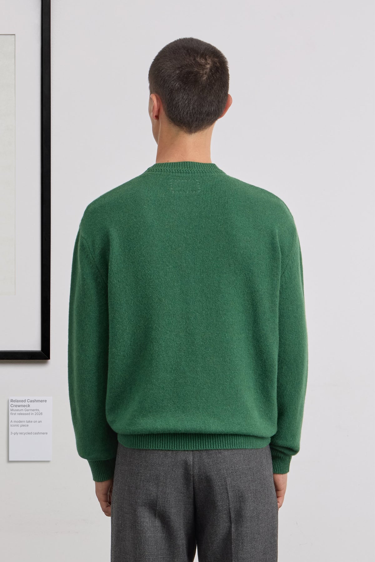Relaxed Cashmere Crewneck - 3-ply recycled cashmere - Green