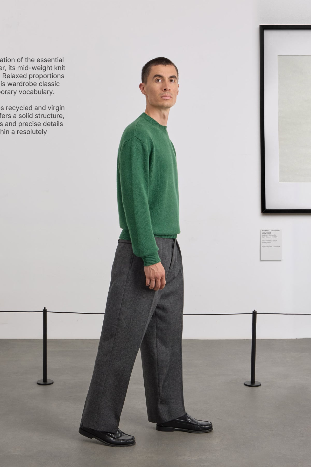Relaxed Cashmere Crewneck - 3-ply recycled cashmere - Green