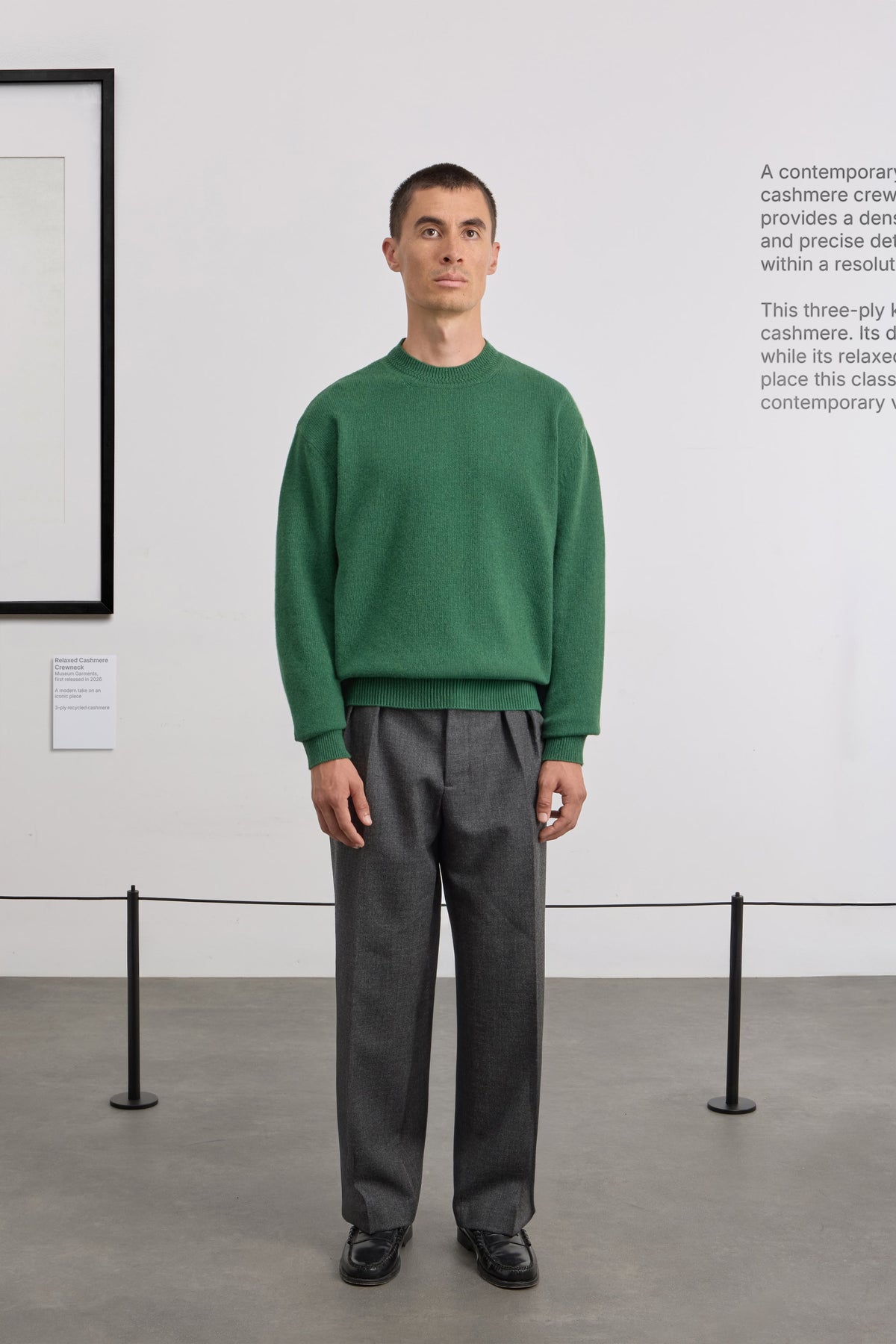 Relaxed Cashmere Crewneck - 3-ply recycled cashmere - Green