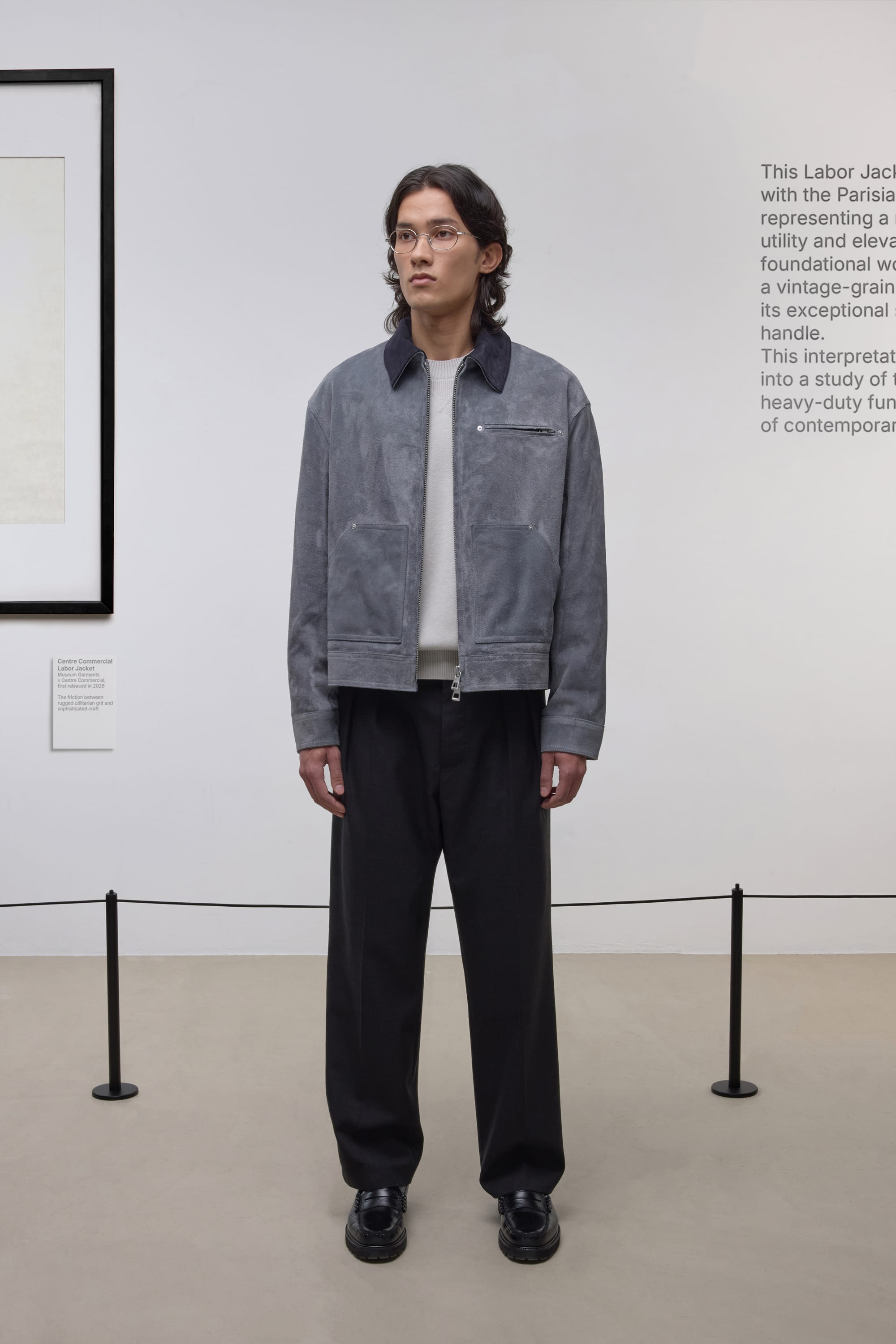 Centre Commercial Labor Jacket - Soft Suede - Grey/Blue