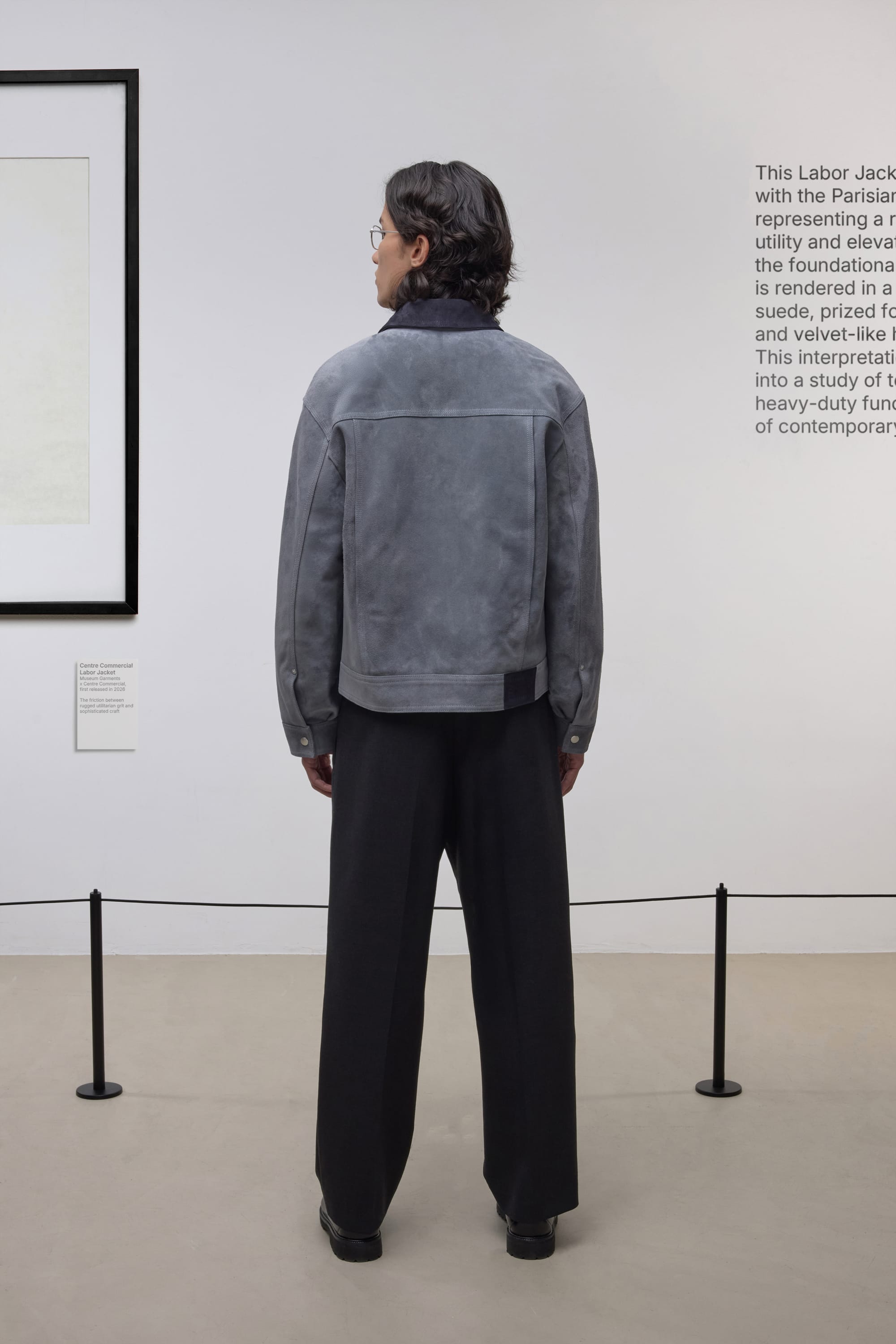 Centre Commercial Labor Jacket - Soft Suede - Grey/Blue