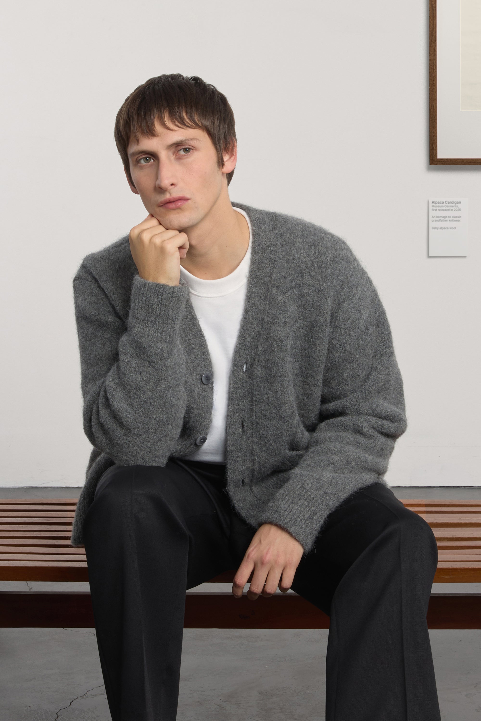 Alpaca Cardigan - Dark Grey Melange