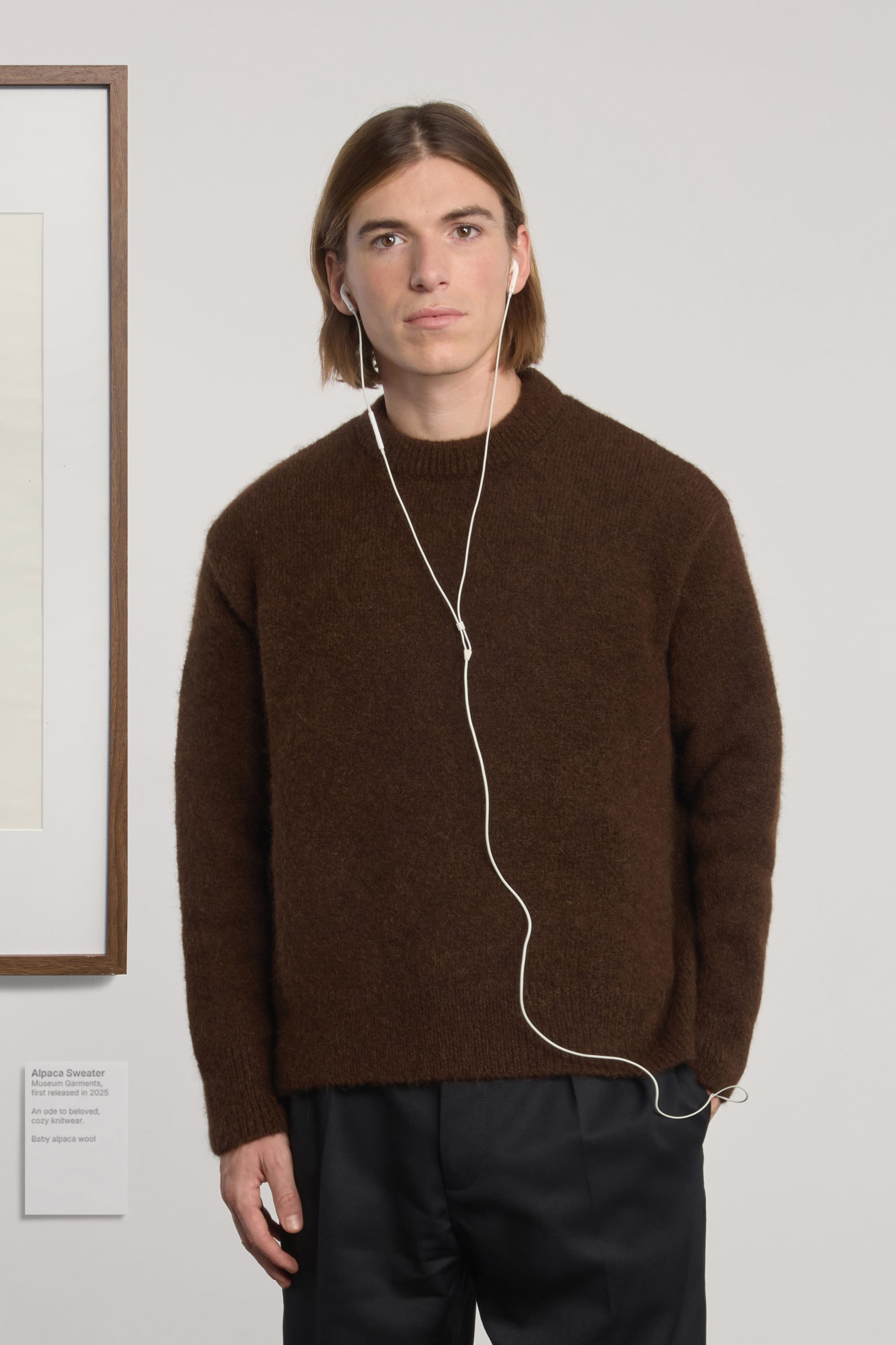 Alpaca Sweater - Dark Brown Melange
