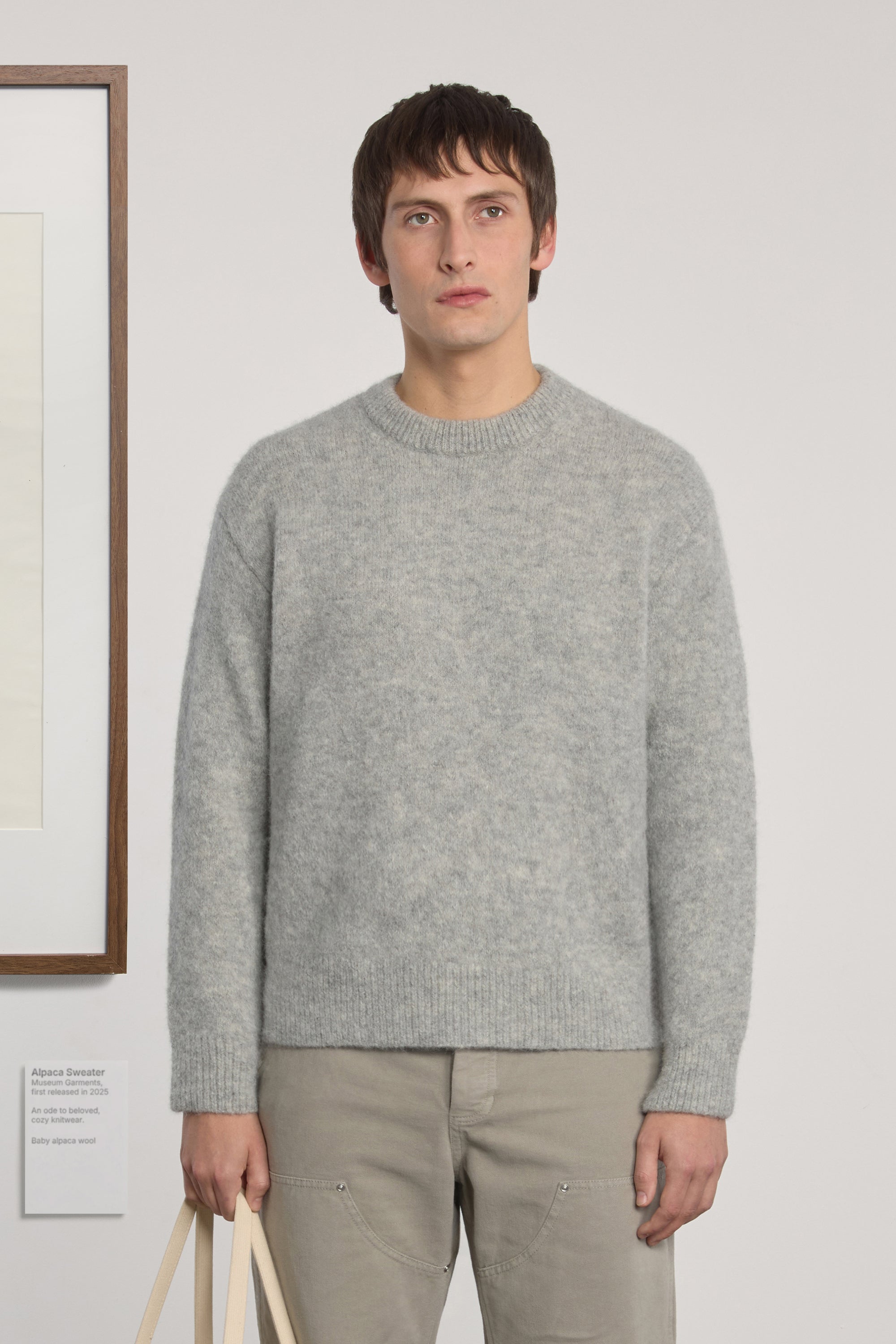 Alpaca Sweater - Light Grey Melange