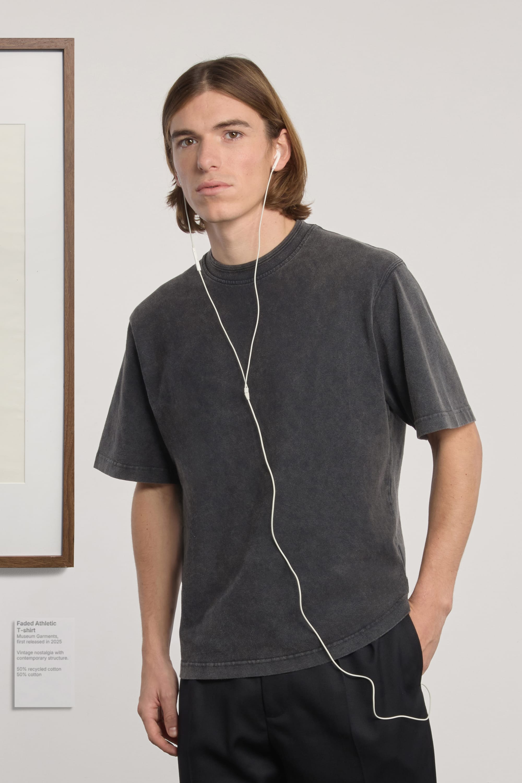 Athletic T-shirt - Recycled Heavy Jersey - Faded Black