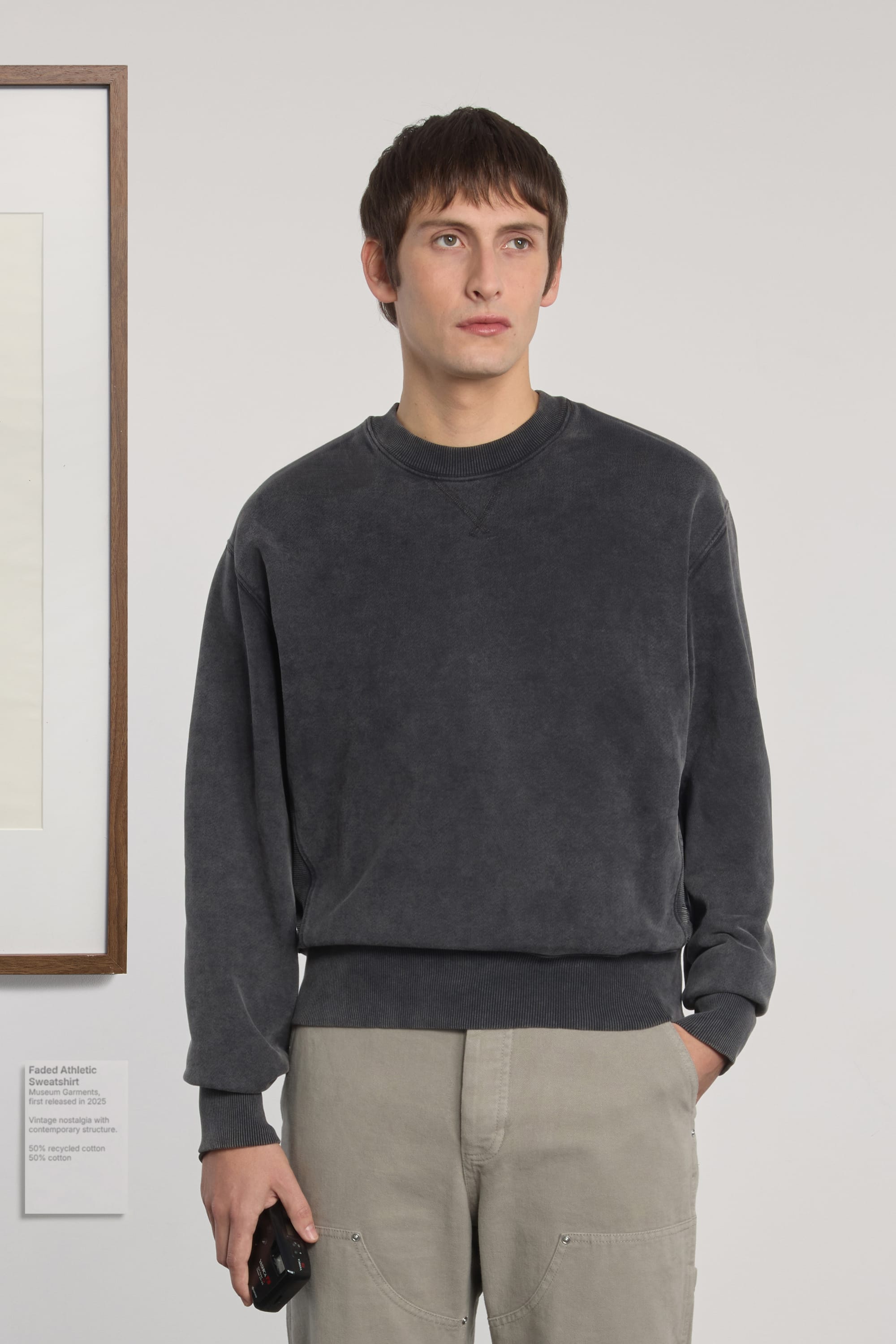 Athletic Sweatshirt - Recycled American fleece - Faded Black