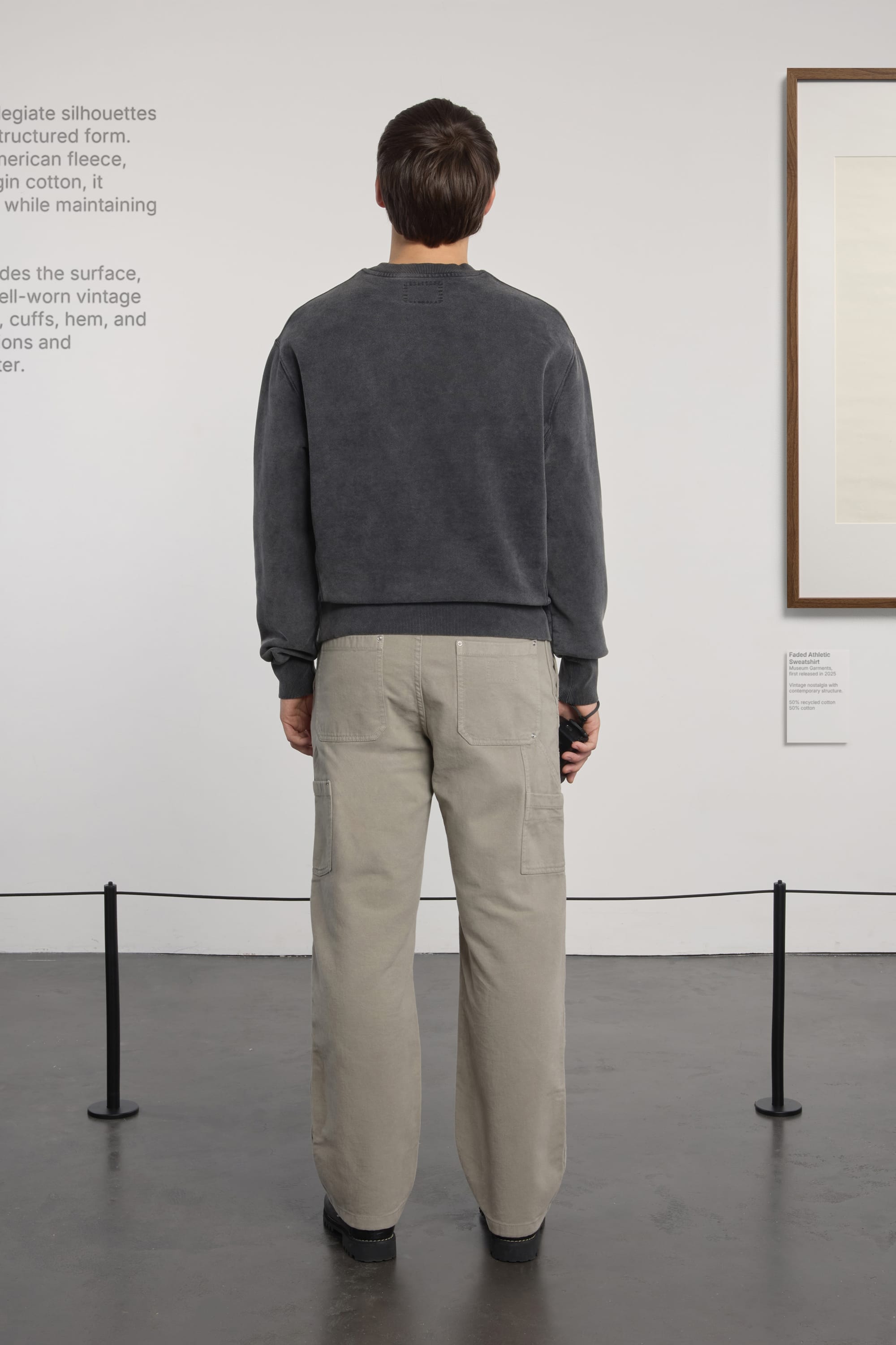 Athletic Sweatshirt - Recycled American fleece - Faded Black