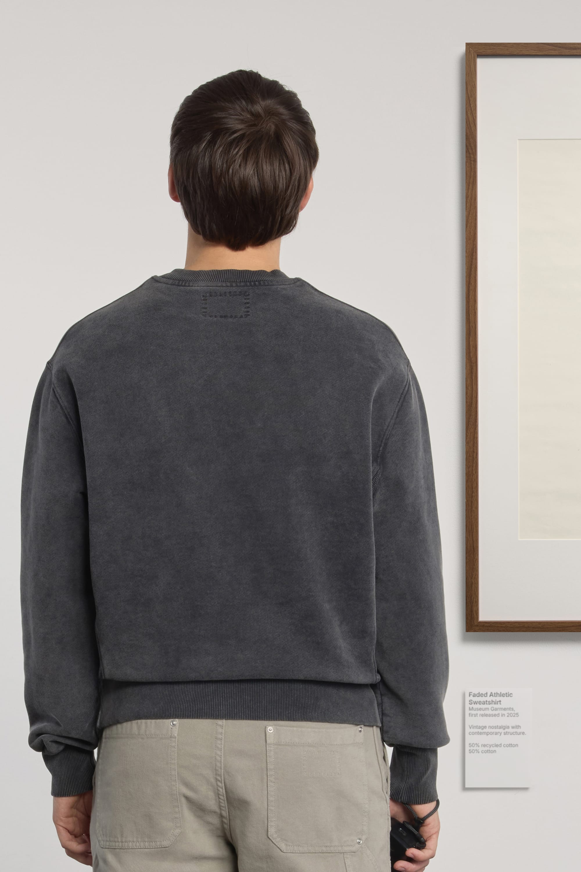 Athletic Sweatshirt - Recycled American fleece - Faded Black