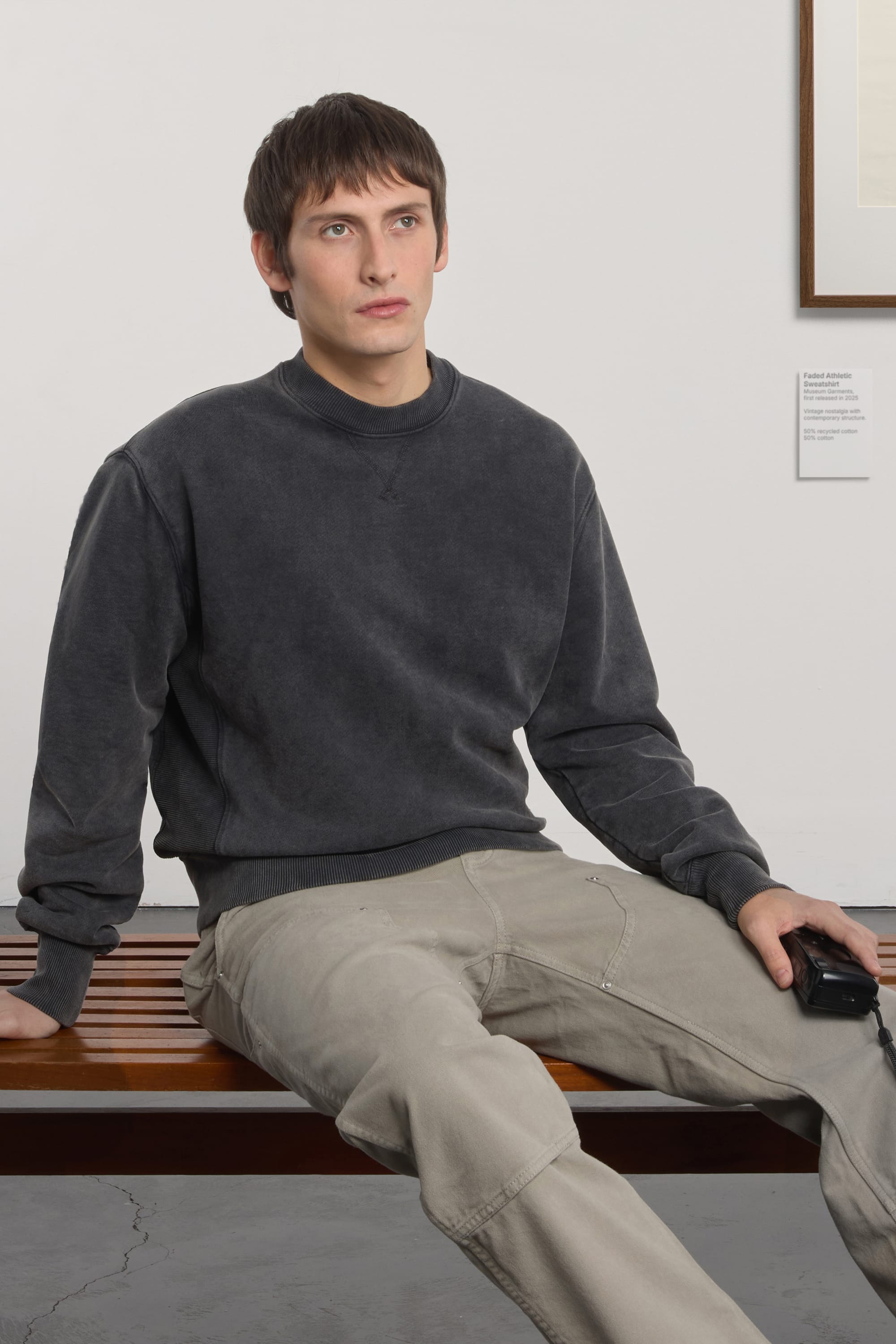 Athletic Sweatshirt - Recycled American fleece - Faded Black