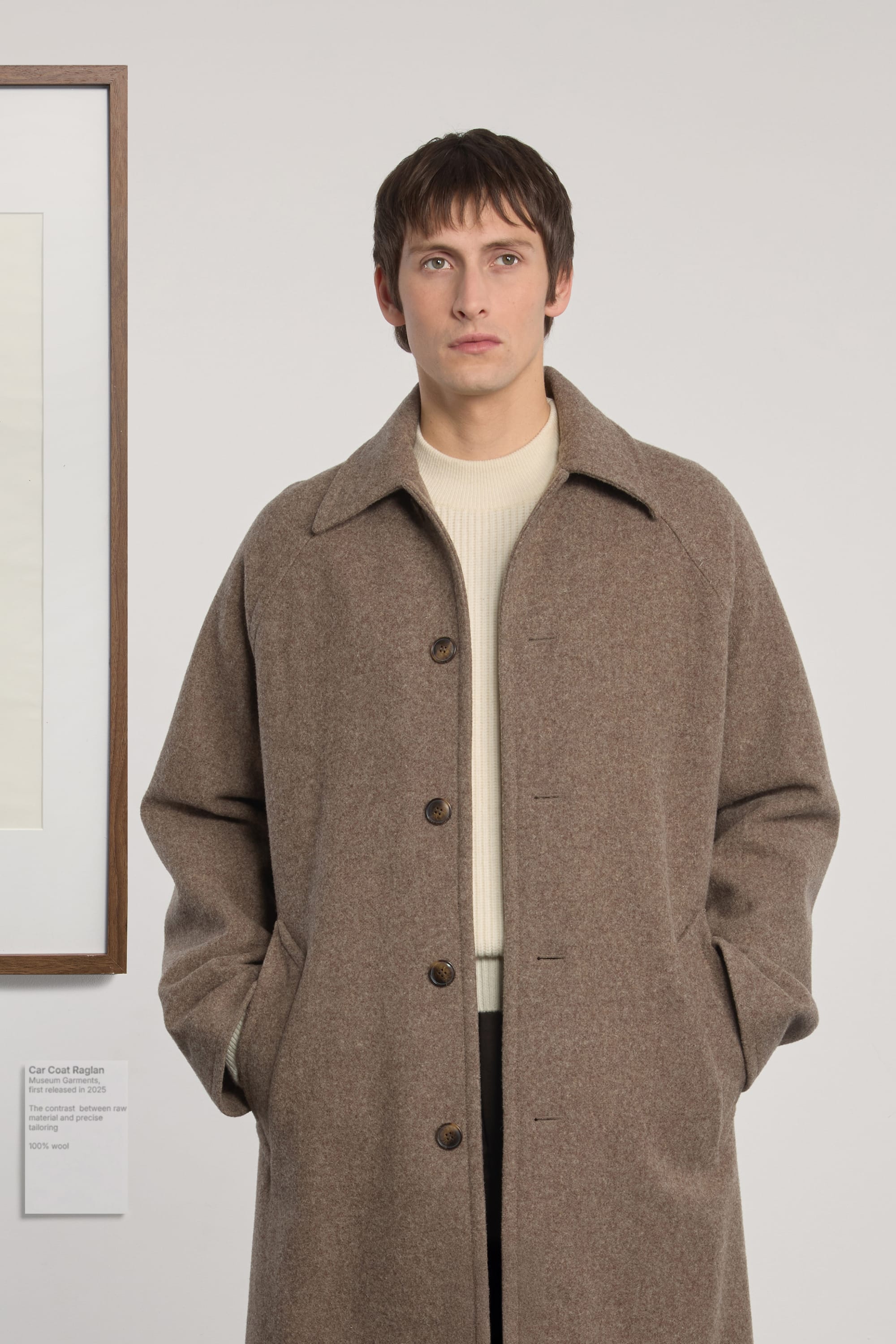 Car Coat Raglan - Laine non teinte - Beige