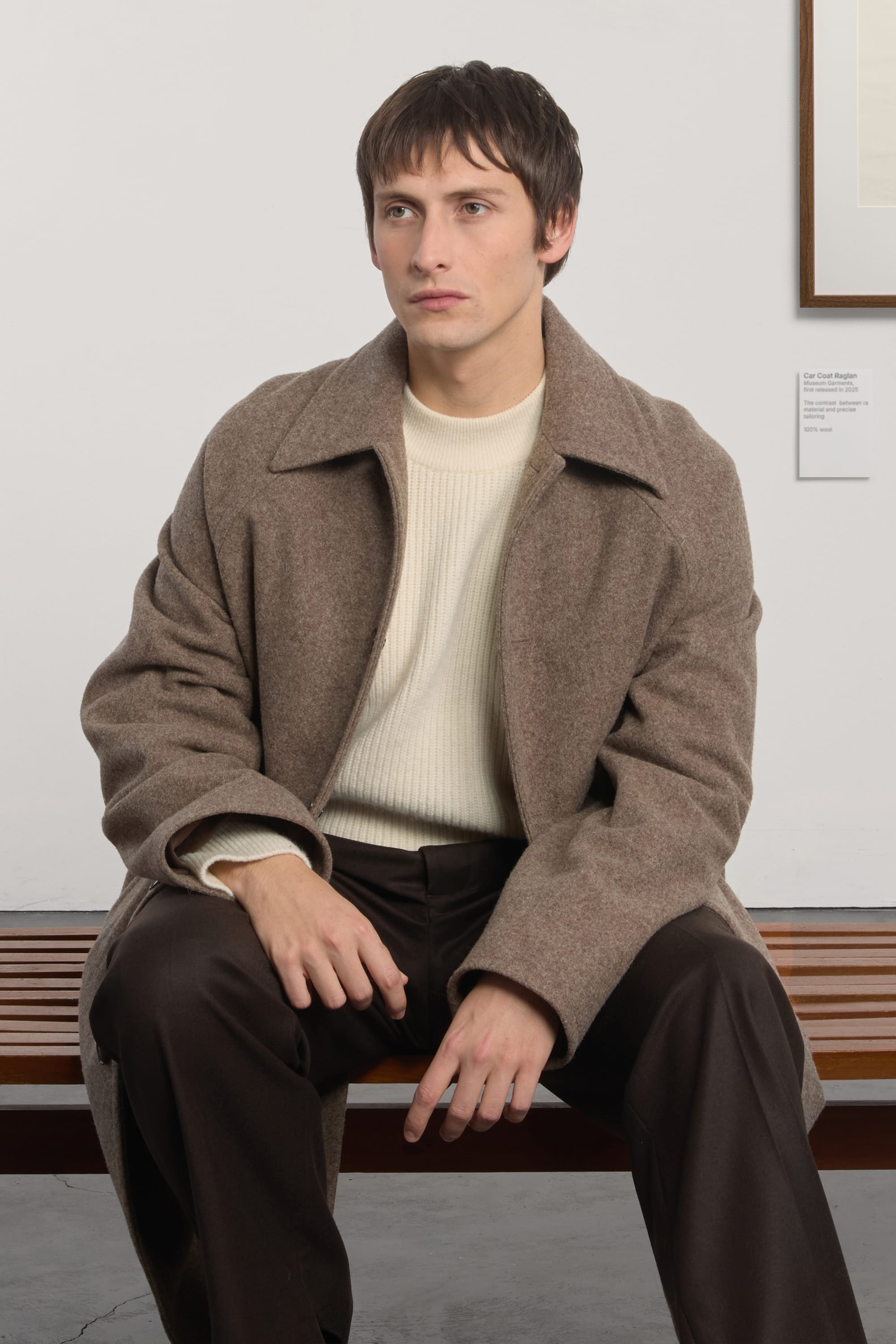 Car Coat Raglan - Laine non teinte - Beige