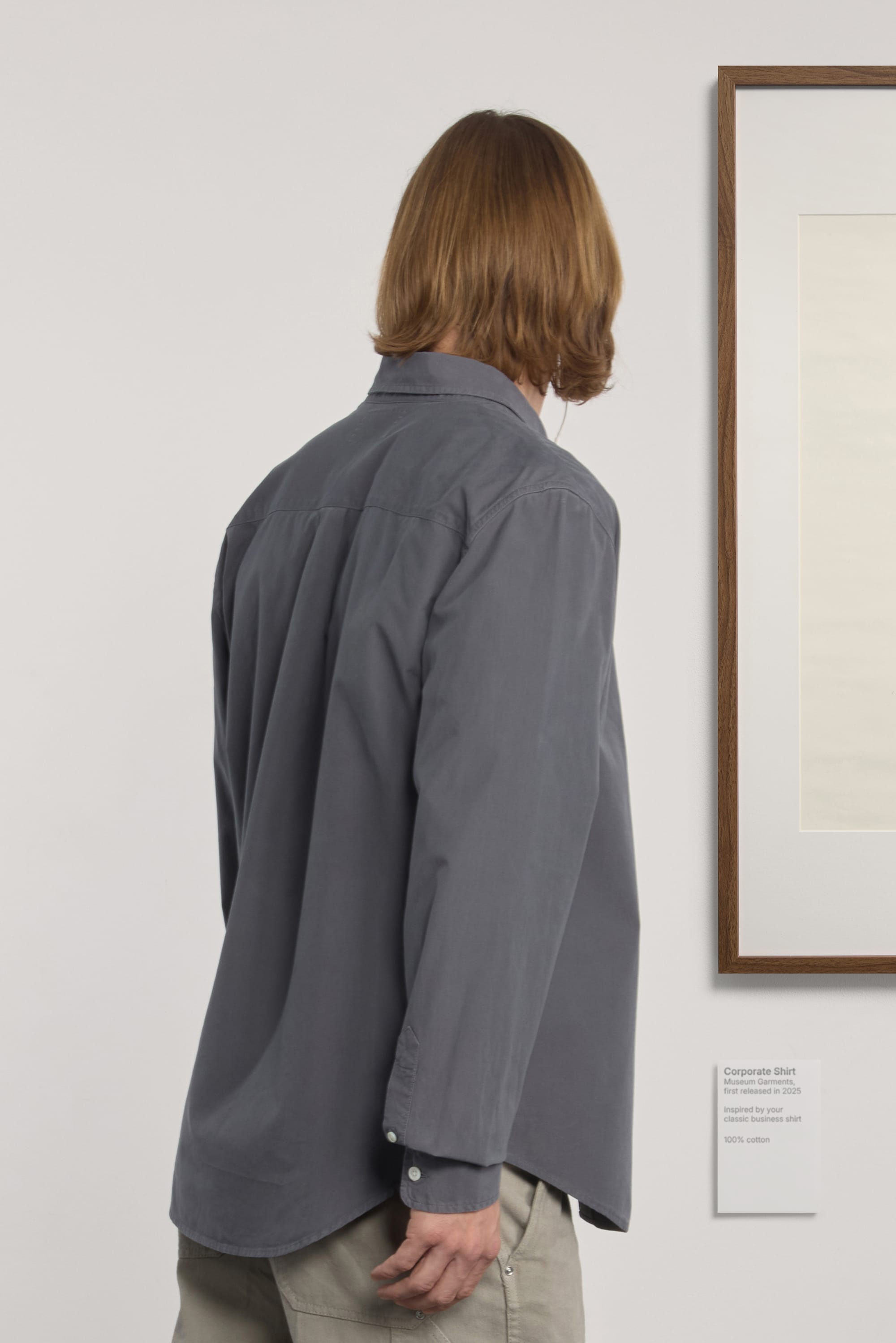 Corporate Shirt - Garment Dyed Typewriter - Charcoal Grey