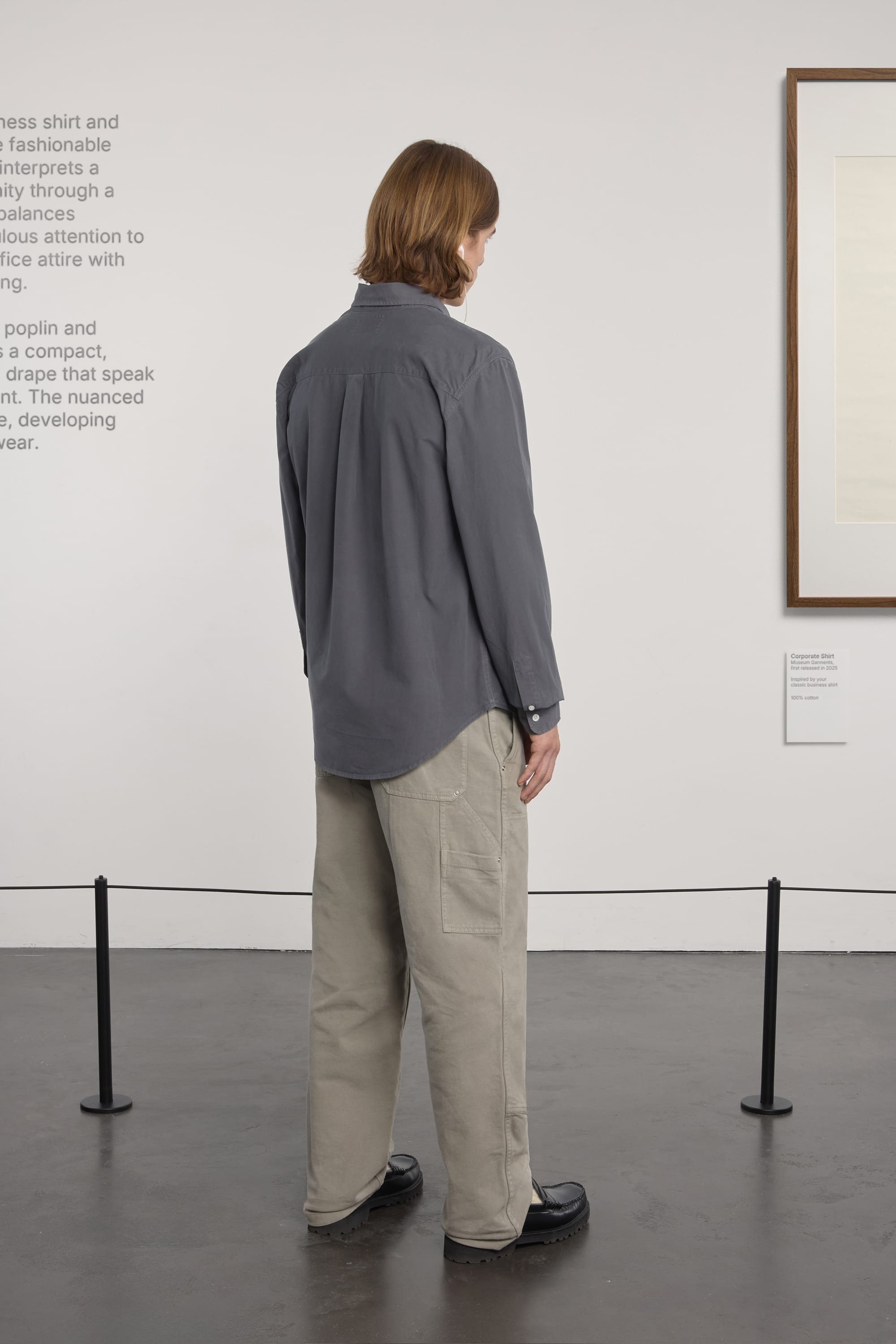 Corporate Shirt - Garment Dyed Typewriter - Charcoal Grey