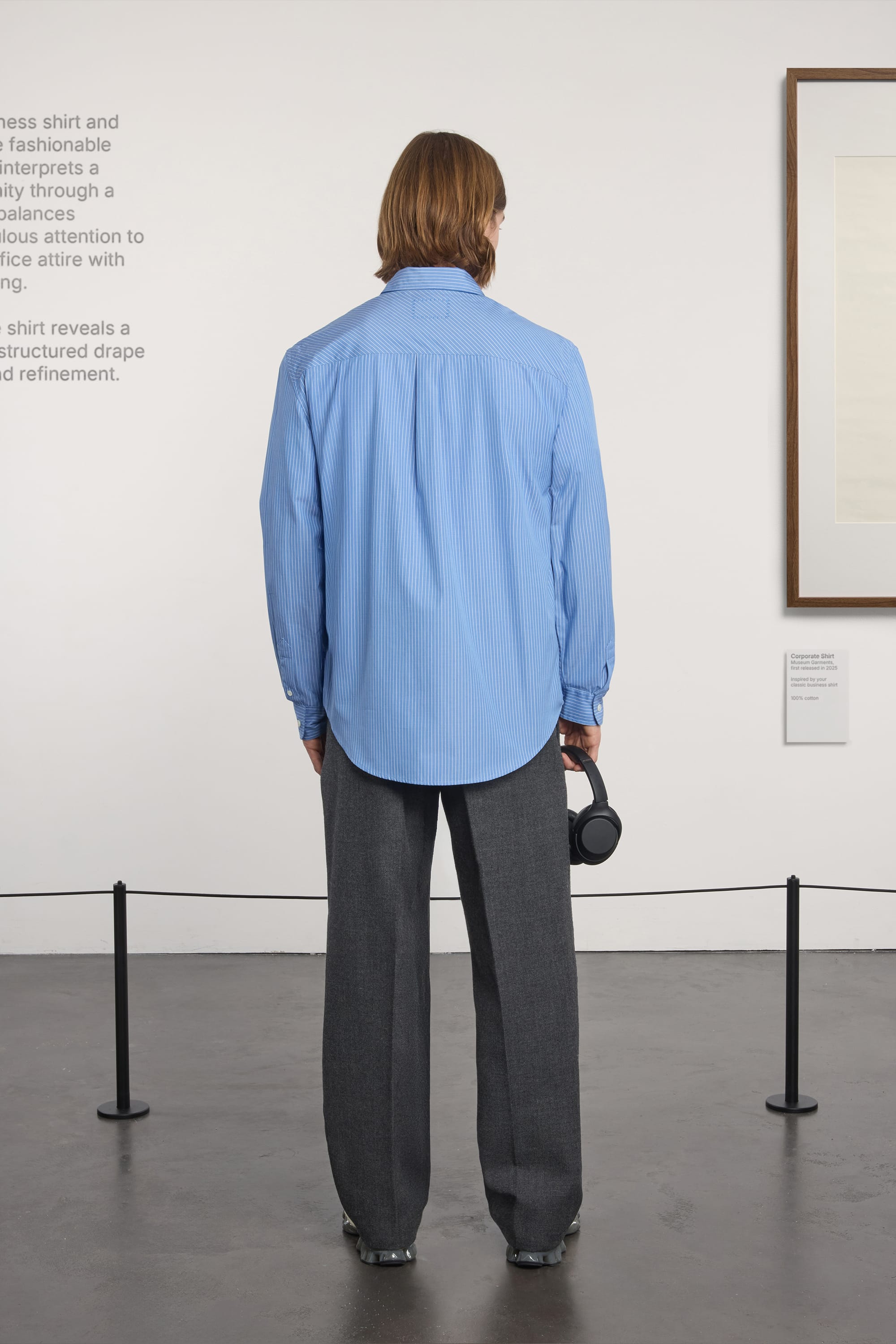 Corporate Shirt - Striped Cotton Poplin  - Blue/White