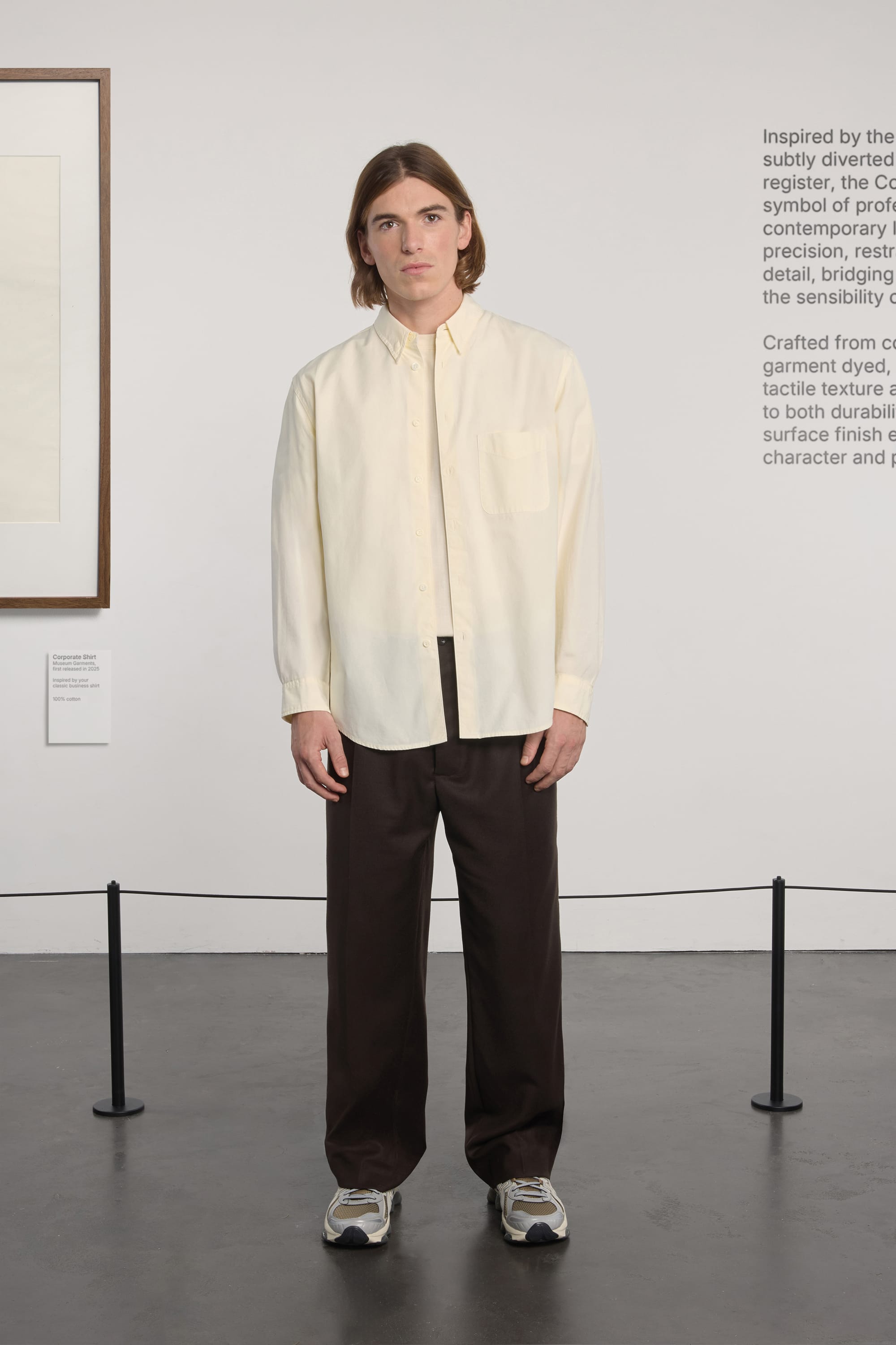 Corporate Shirt - Garment Dyed Typewriter - Vanilla