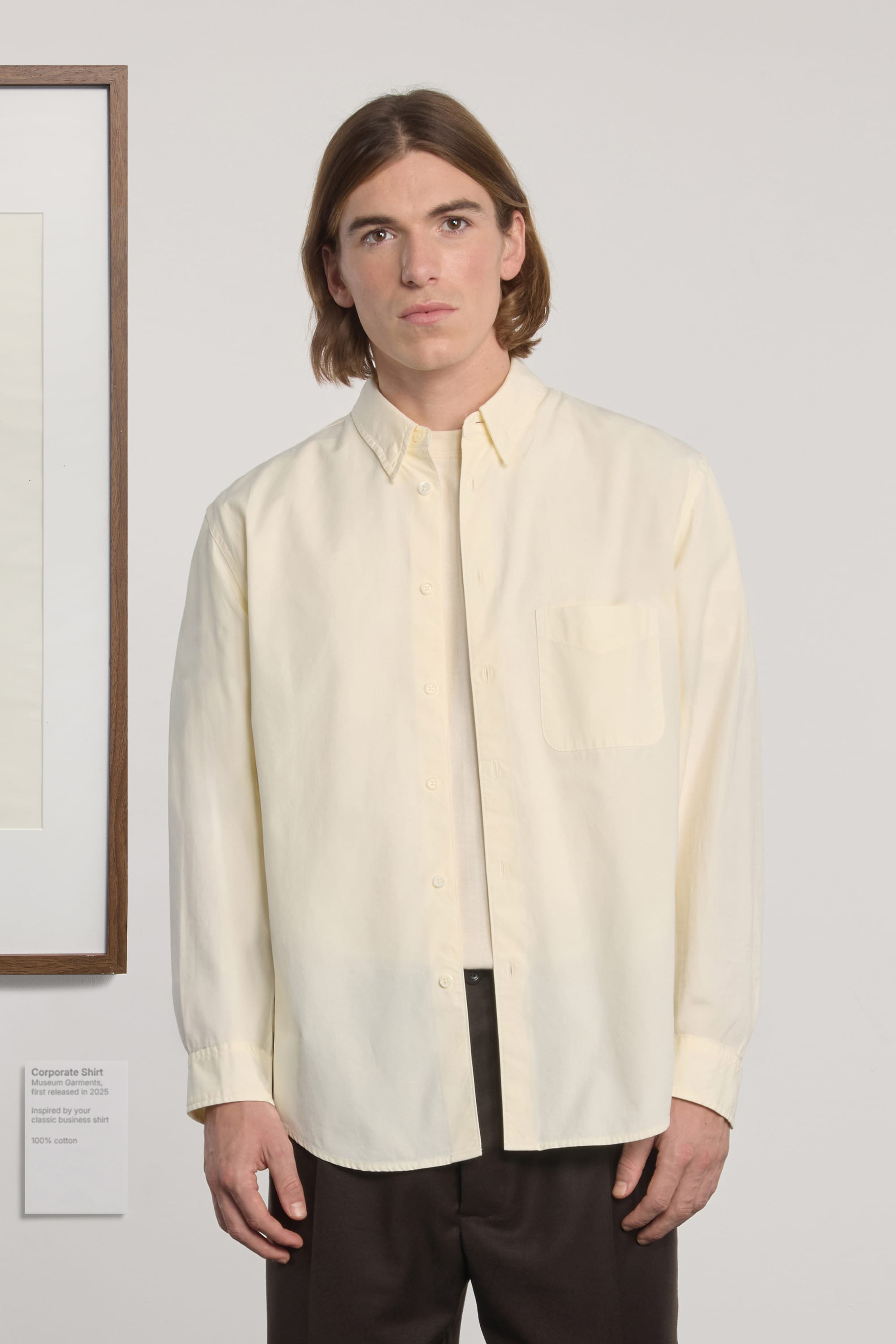 Corporate Shirt - Garment Dyed Typewriter - Vanilla