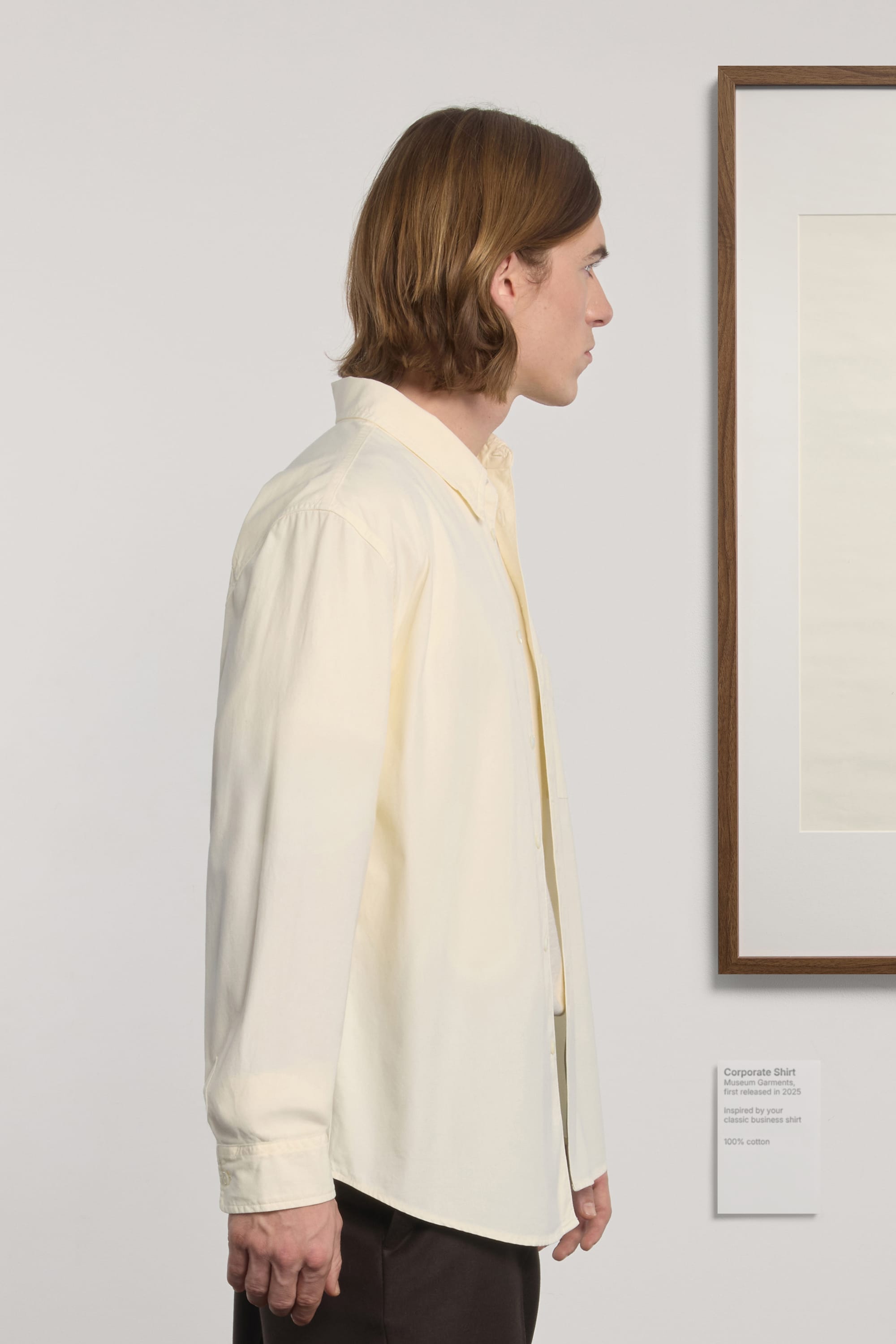 Corporate Shirt - Garment Dyed Typewriter - Vanilla