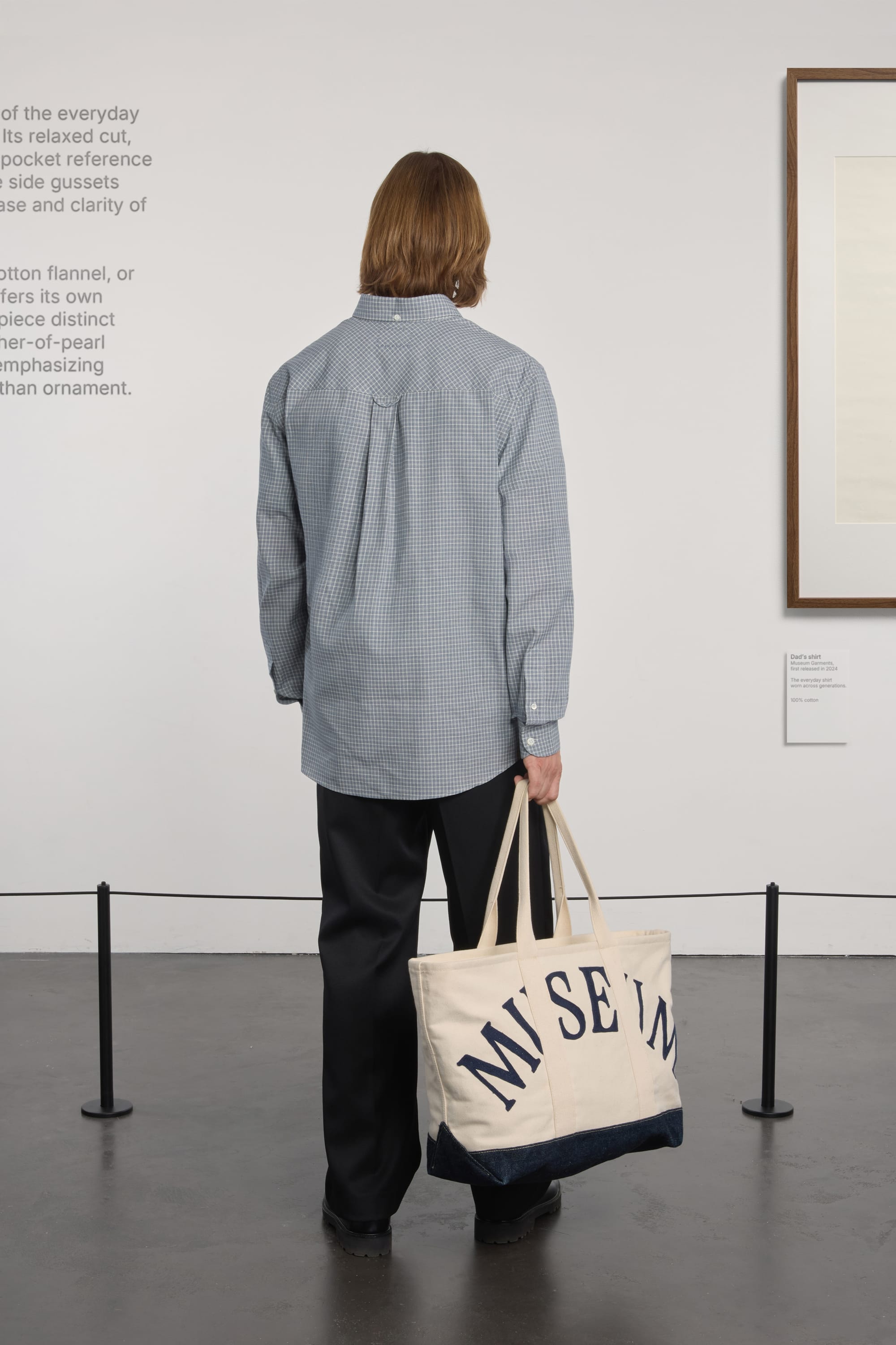 Dad's Shirt - Checked Cotton Fabric - Blue/White