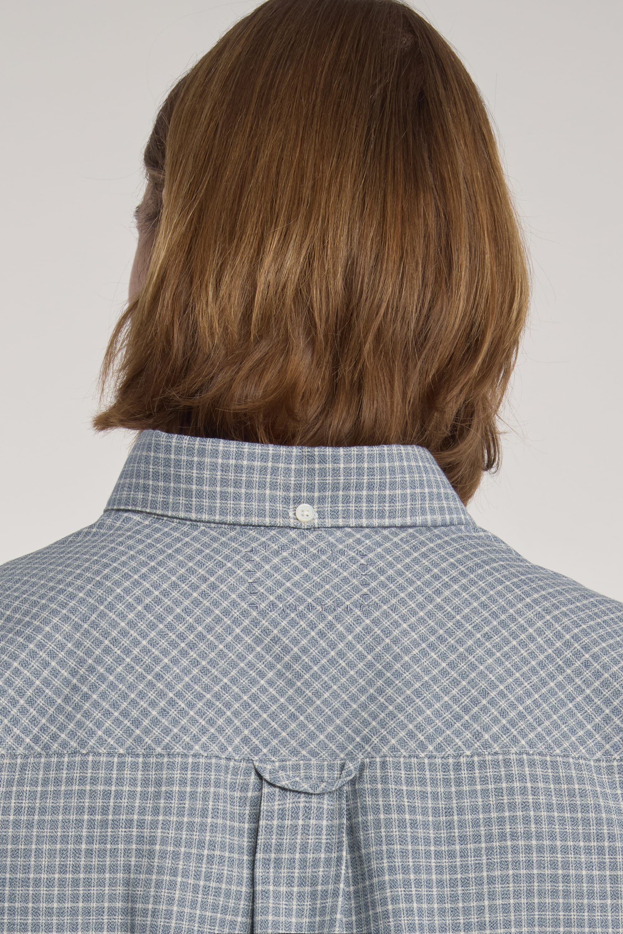 Dad's Shirt - Checked Cotton Fabric - Blue/White