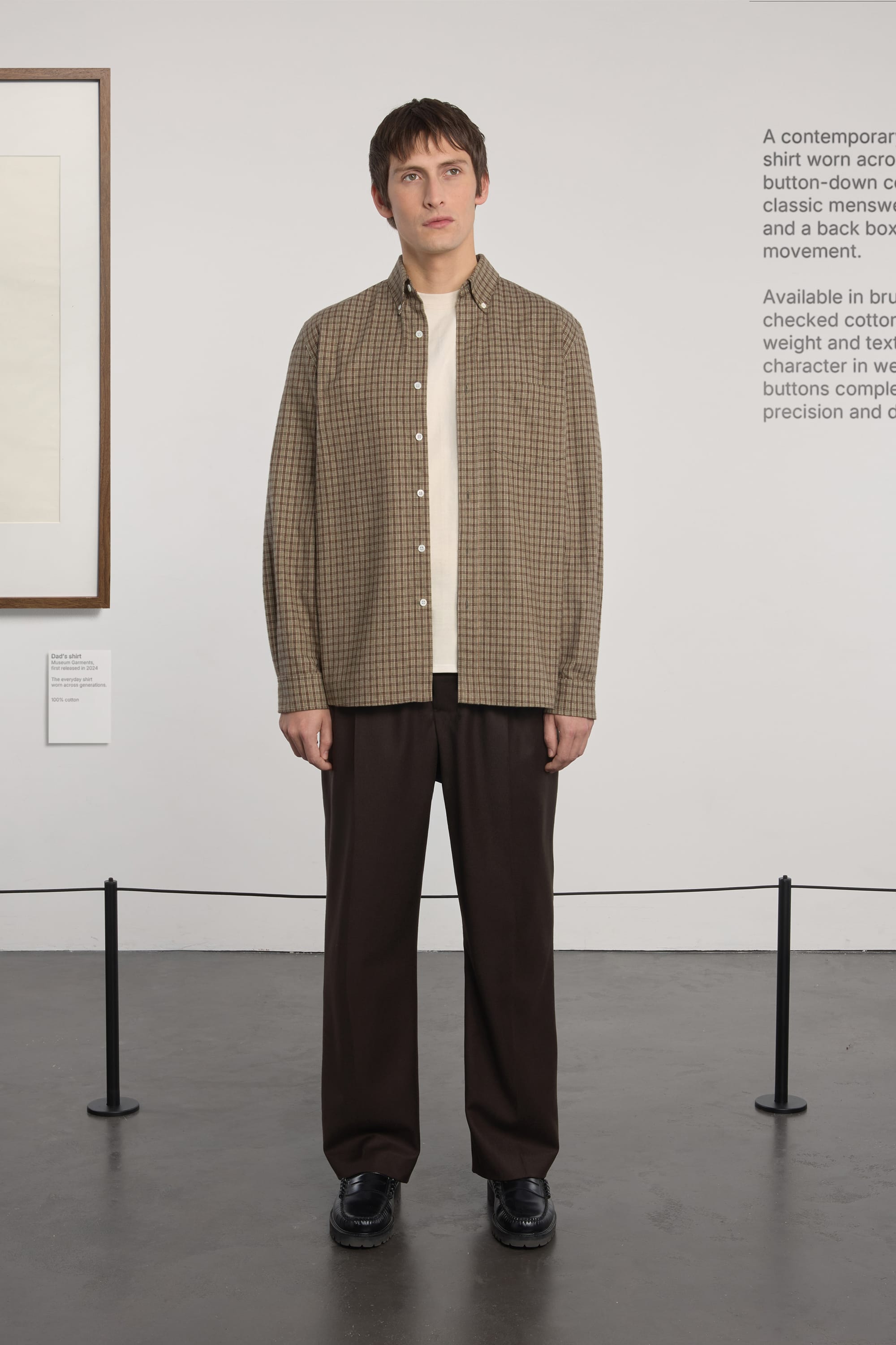 Dad's Shirt - Checked Cotton Flannel - Brown/Green