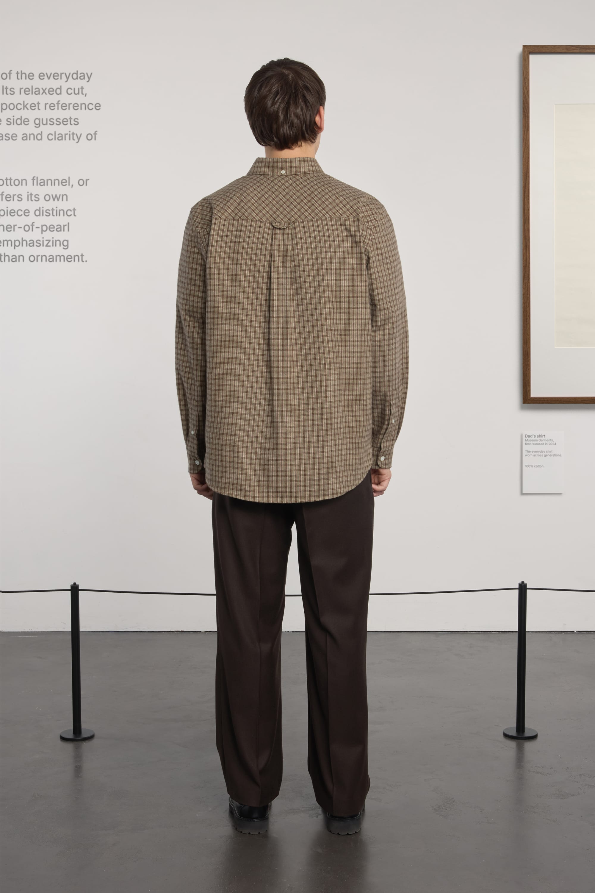 Dad's Shirt - Checked Cotton Flannel - Brown/Green