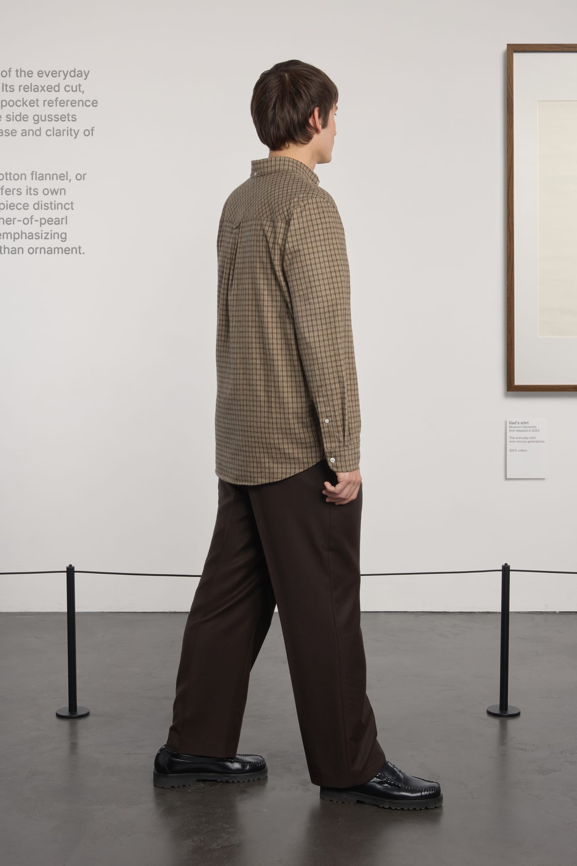 Dad's Shirt - Checked Cotton Flannel - Brown/Green