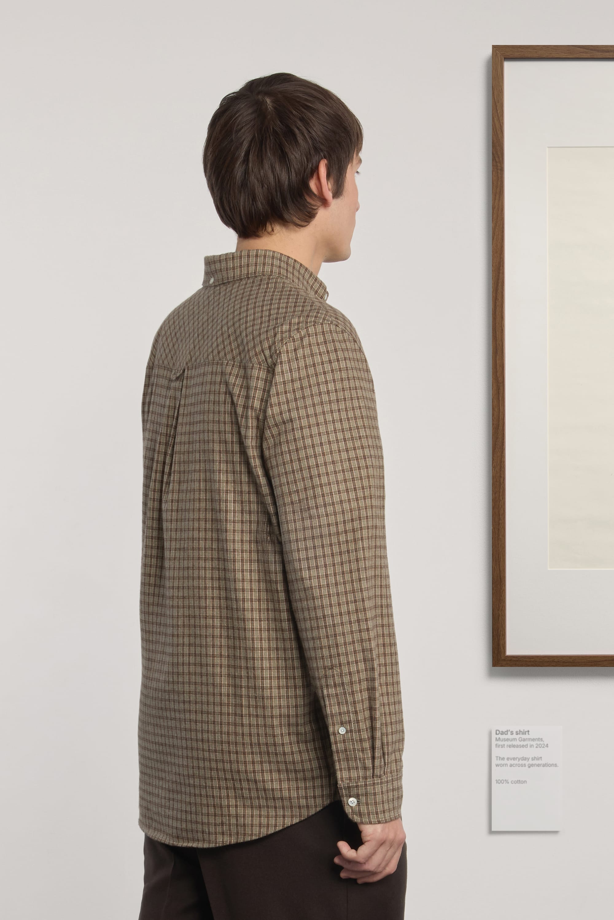 Dad's Shirt - Checked Cotton Flannel - Brown/Green