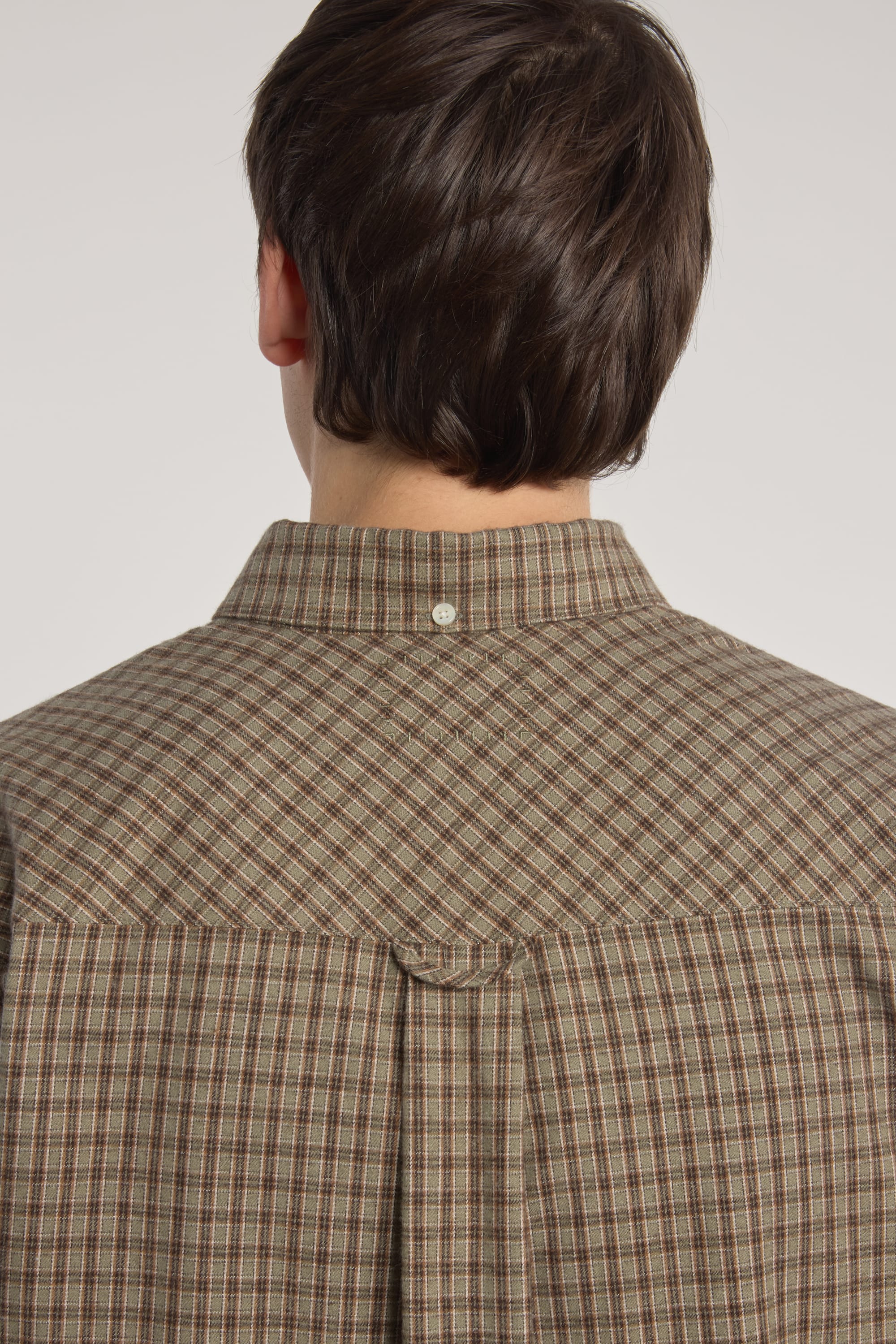 Dad's Shirt - Checked Cotton Flannel - Brown/Green