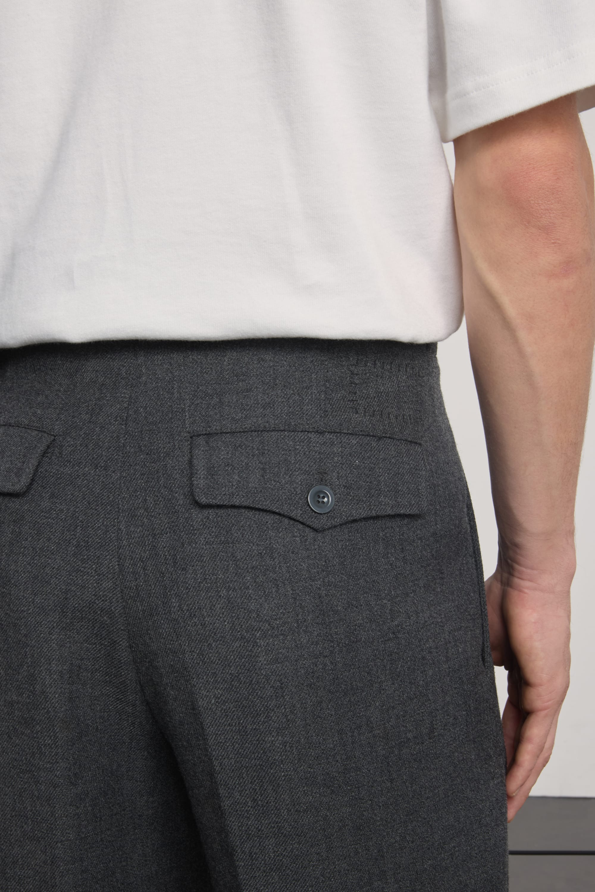 French Military Pant - Wool gabardine - Anthracite grey melange