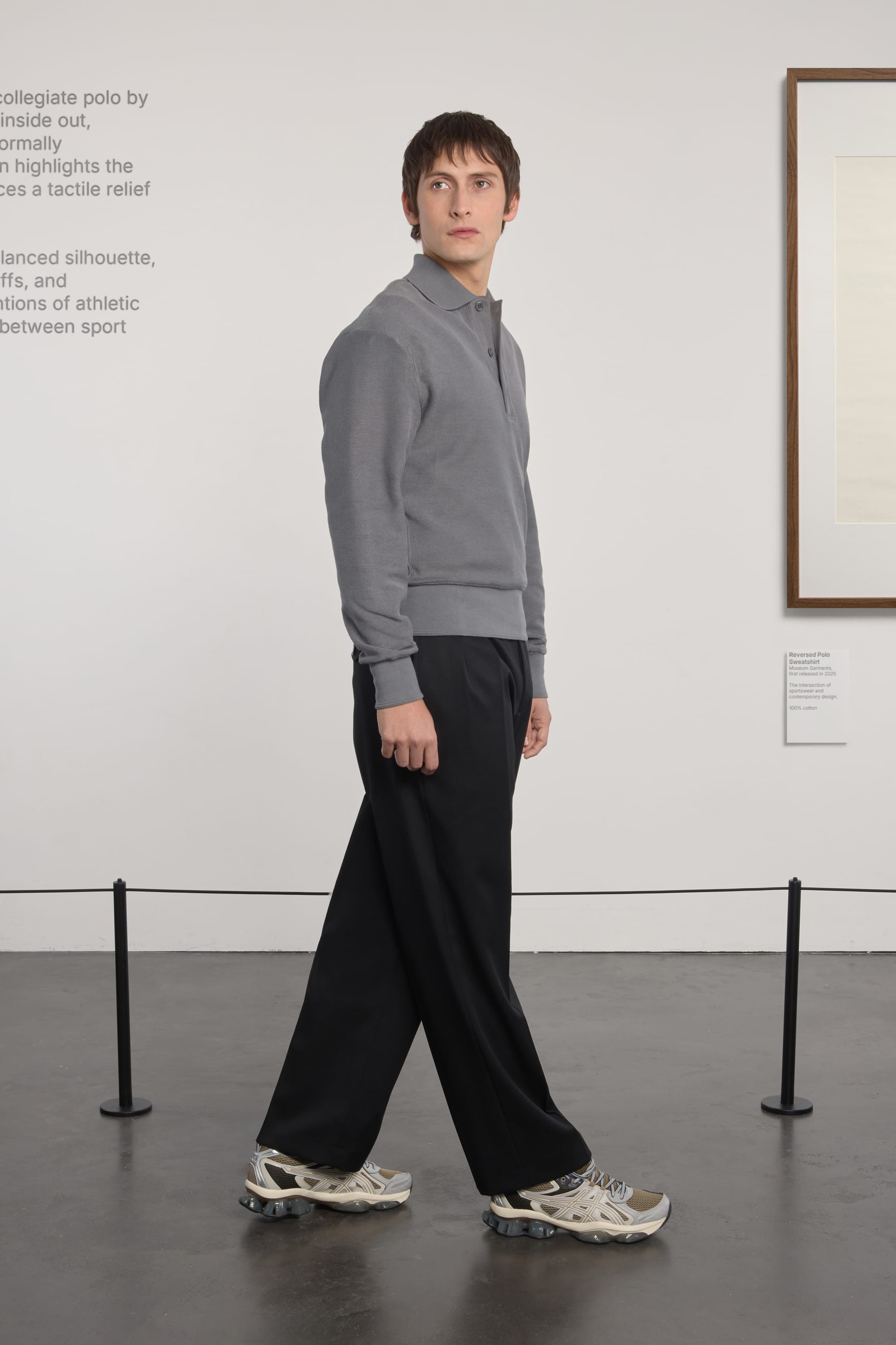 Reversed Polo Sweatshirt - Gris Anthracite