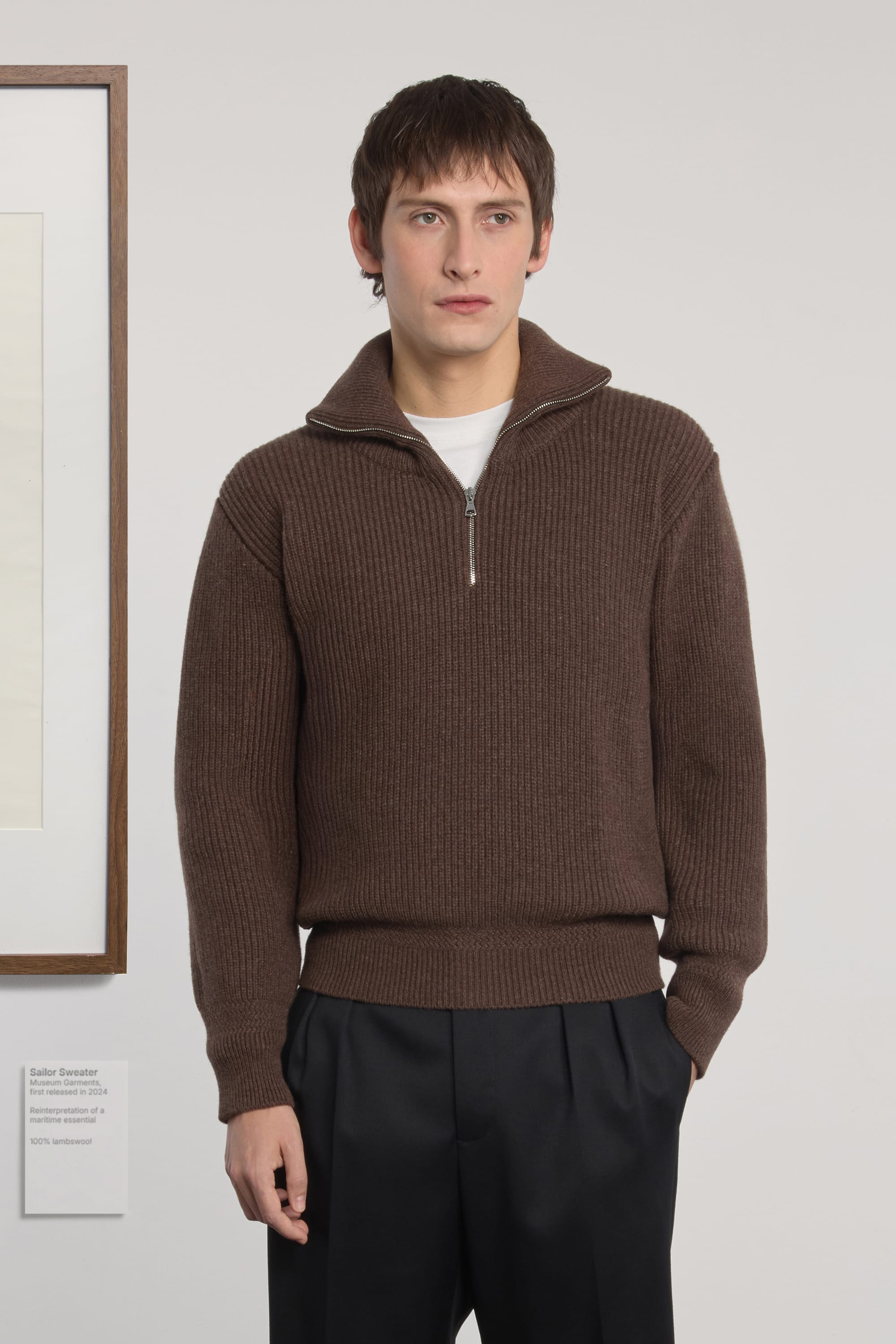 Lambswool Sailor Sweater - Brown