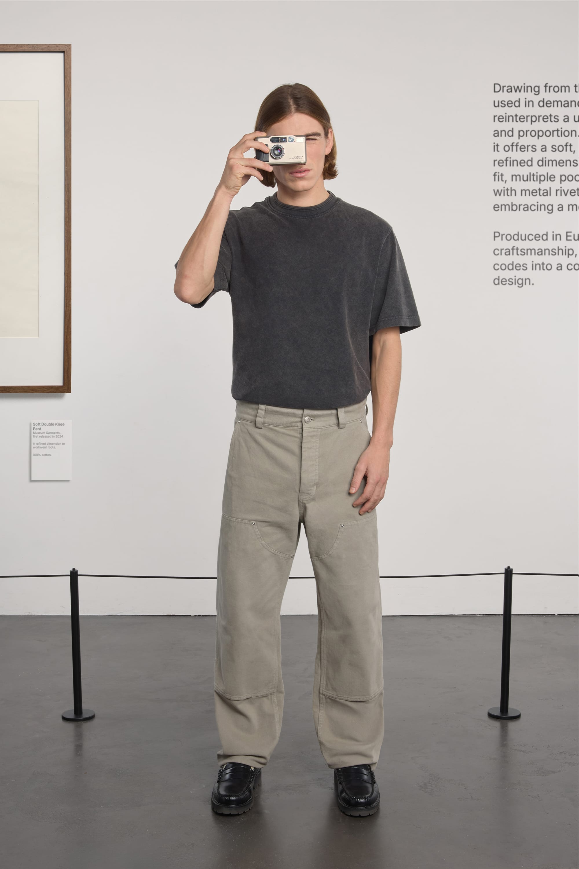 Soft Double Knee Pant - Peached cotton twill - Sage Green