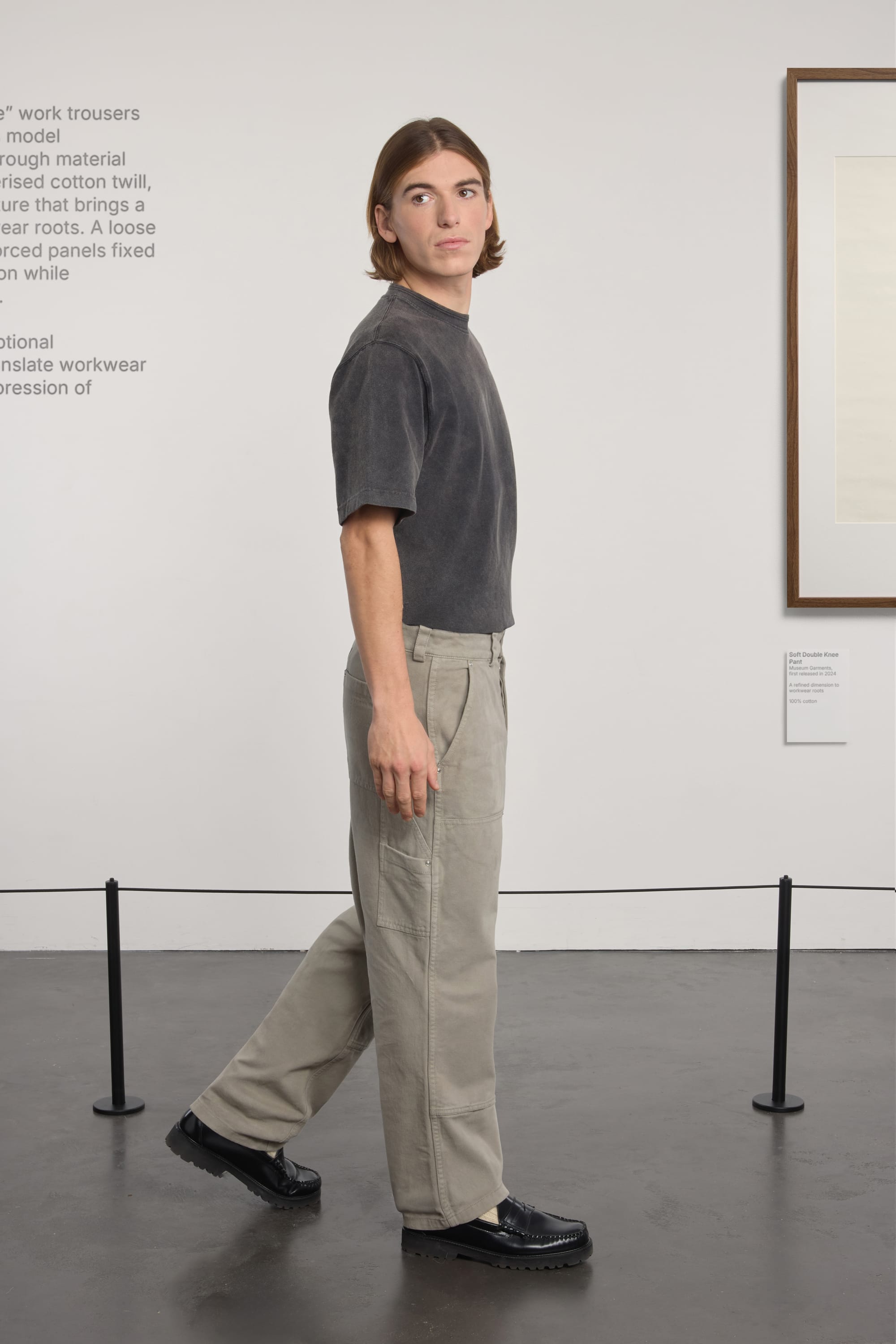 Soft Double Knee Pant - Peached cotton twill - Sage Green