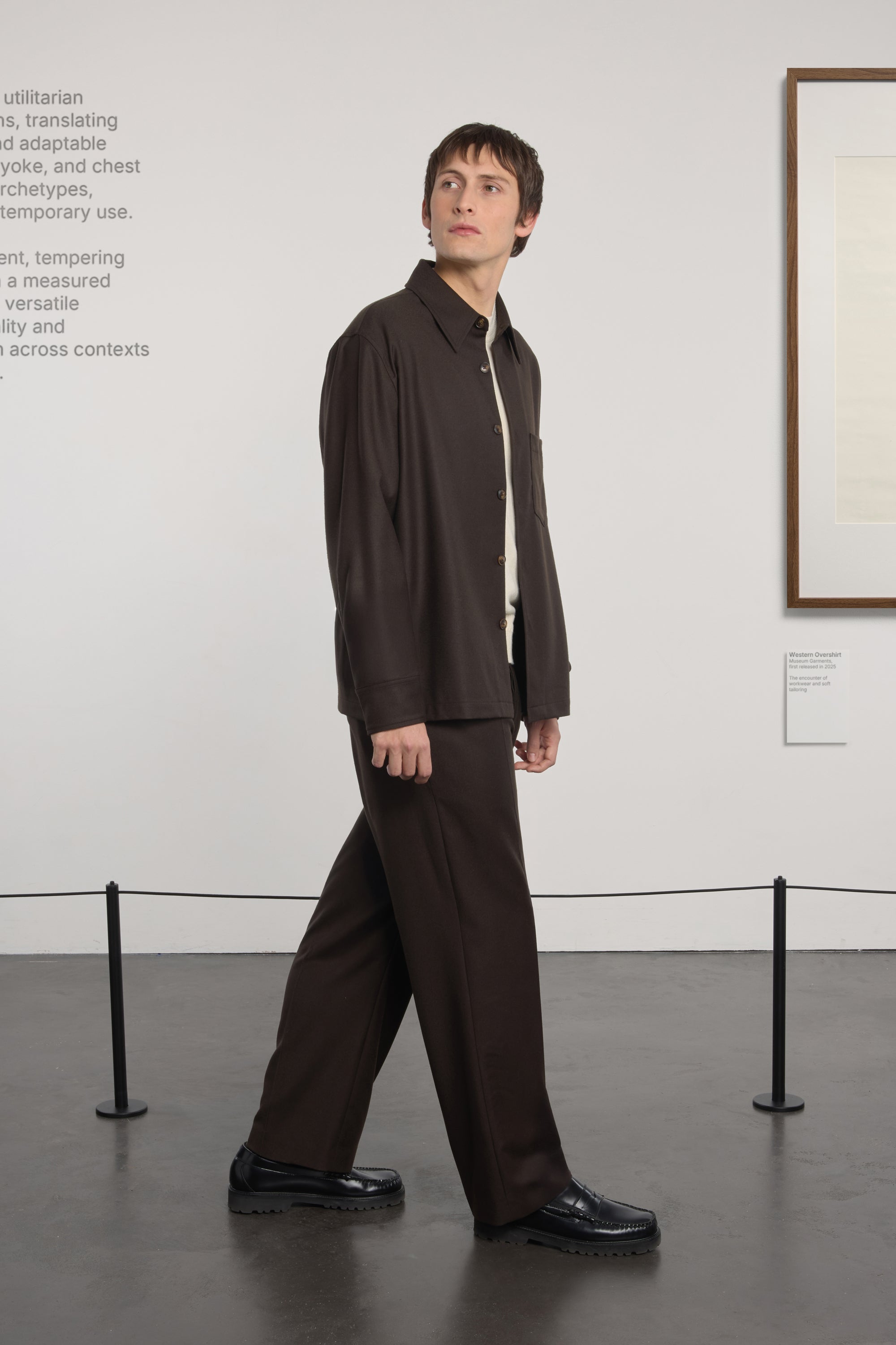 Western Overshirt - Virgin Wool Flannel - Dark Brown