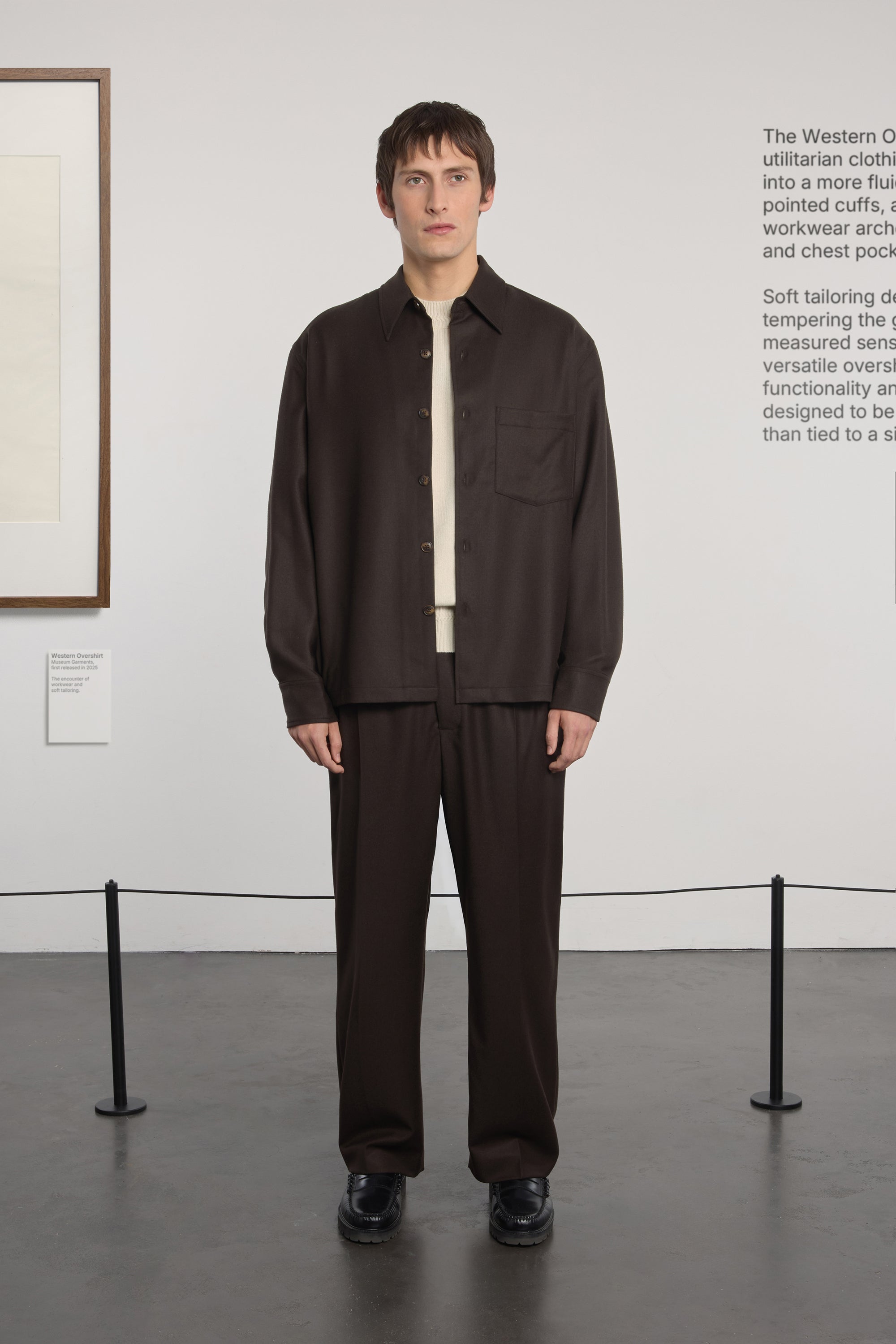 Western Overshirt - Virgin Wool Flannel - Dark Brown