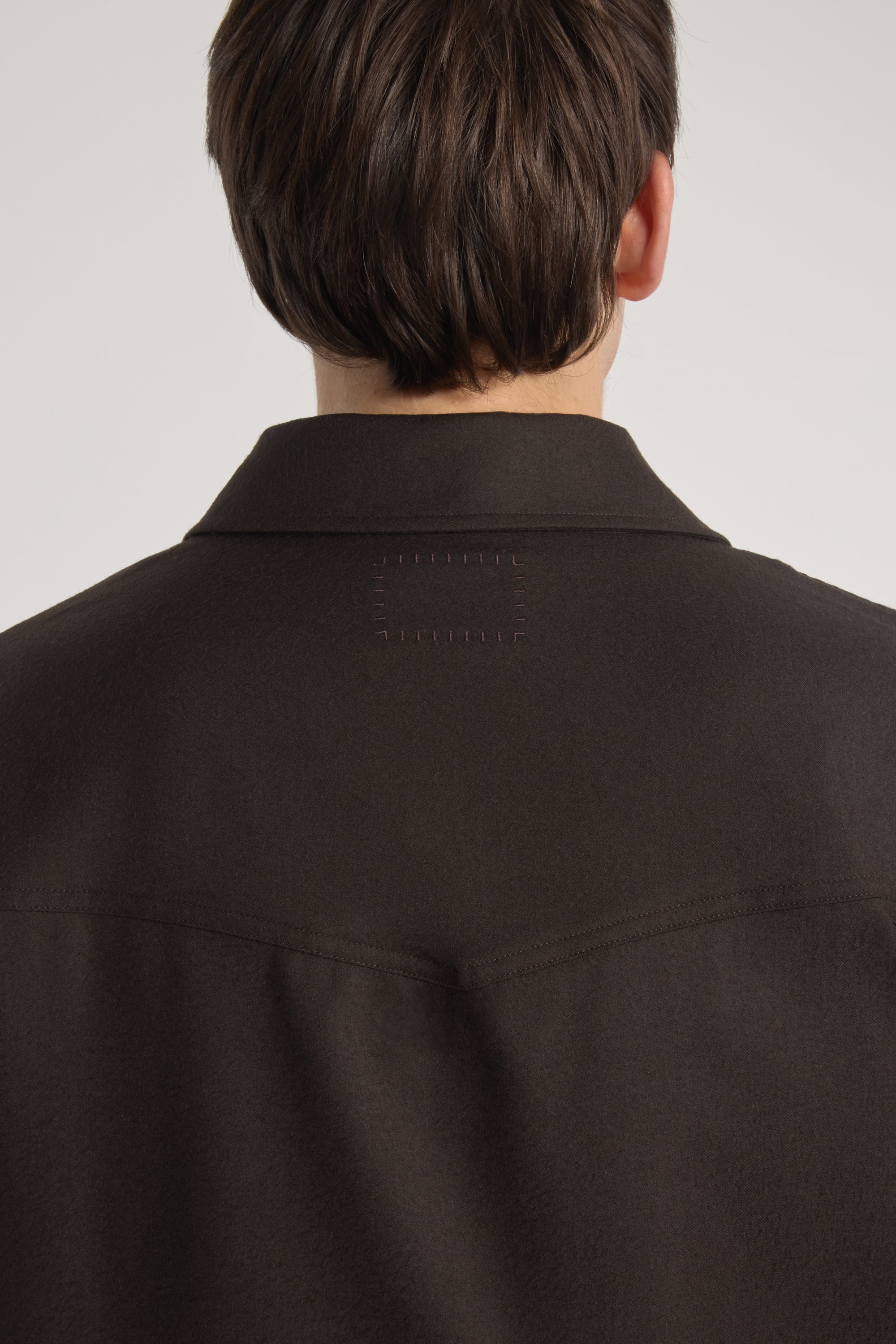 Western Overshirt - Virgin Wool Flannel - Dark Brown