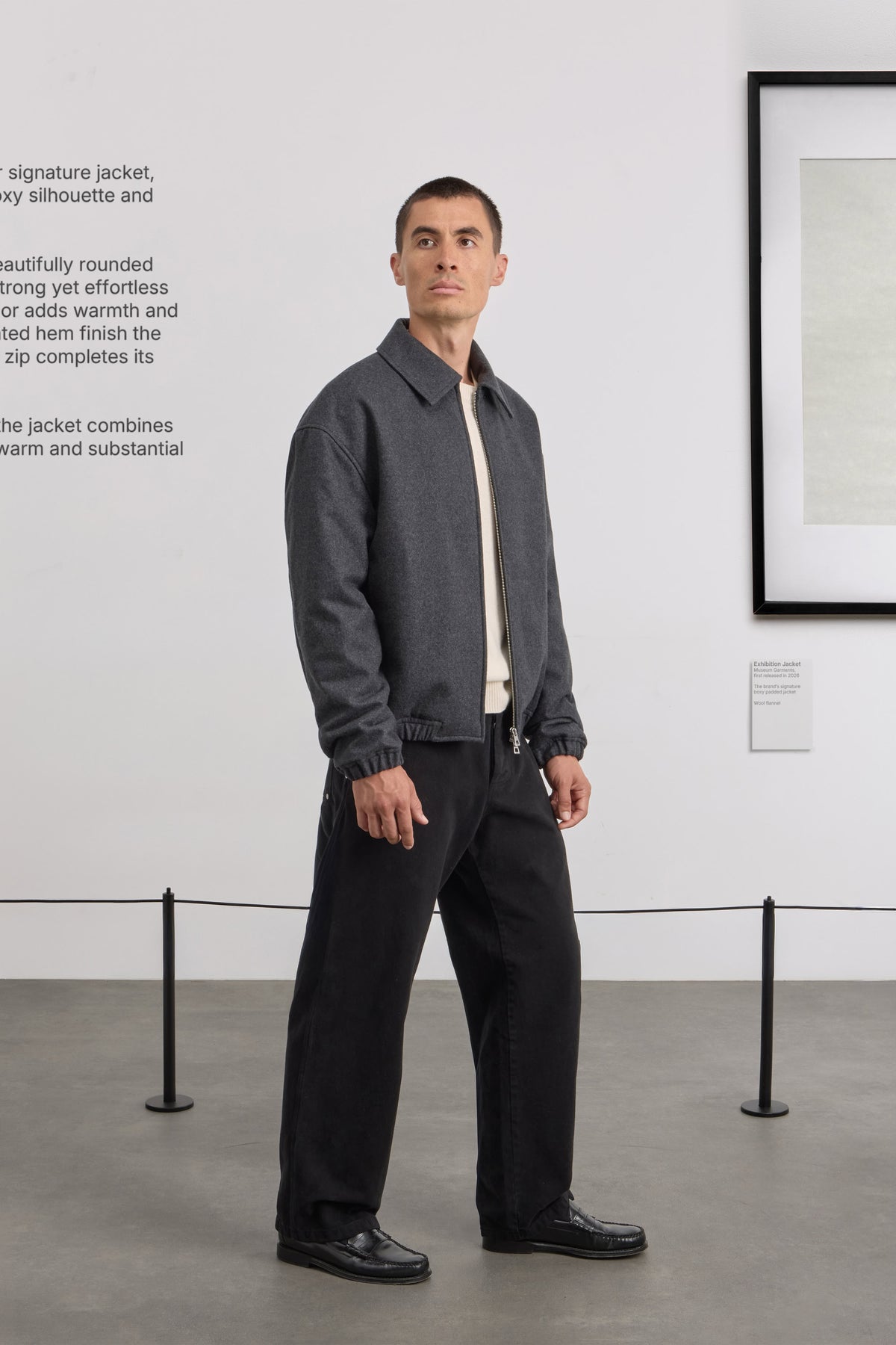 Exhibition Jacket - Wool flannel - Grey Melange