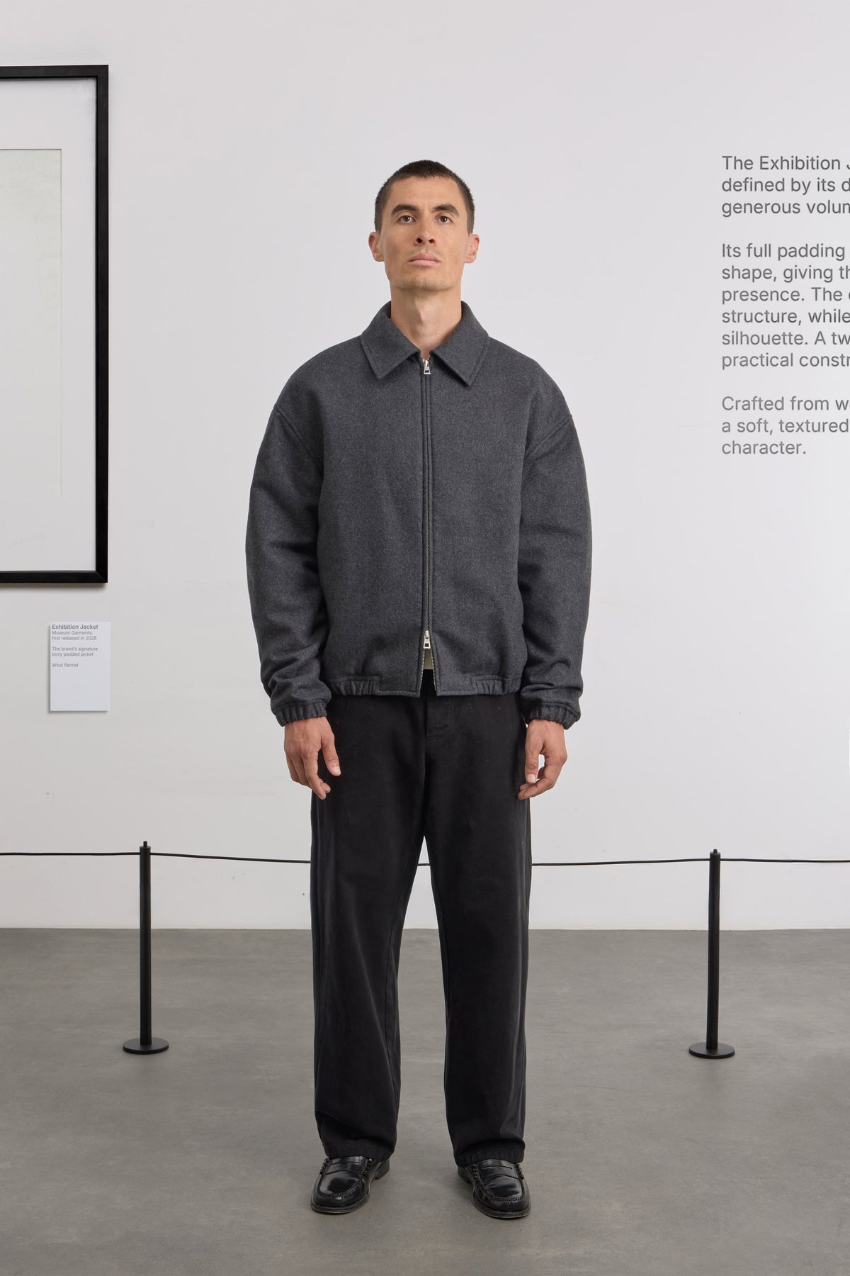 Exhibition Jacket - Wool flannel - Grey Melange