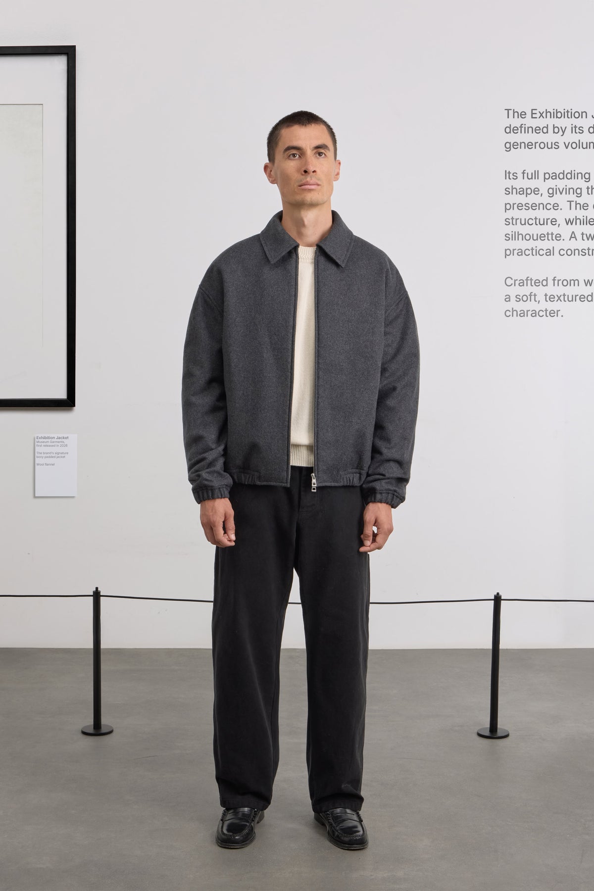 Exhibition Jacket - Wool flannel - Grey Melange